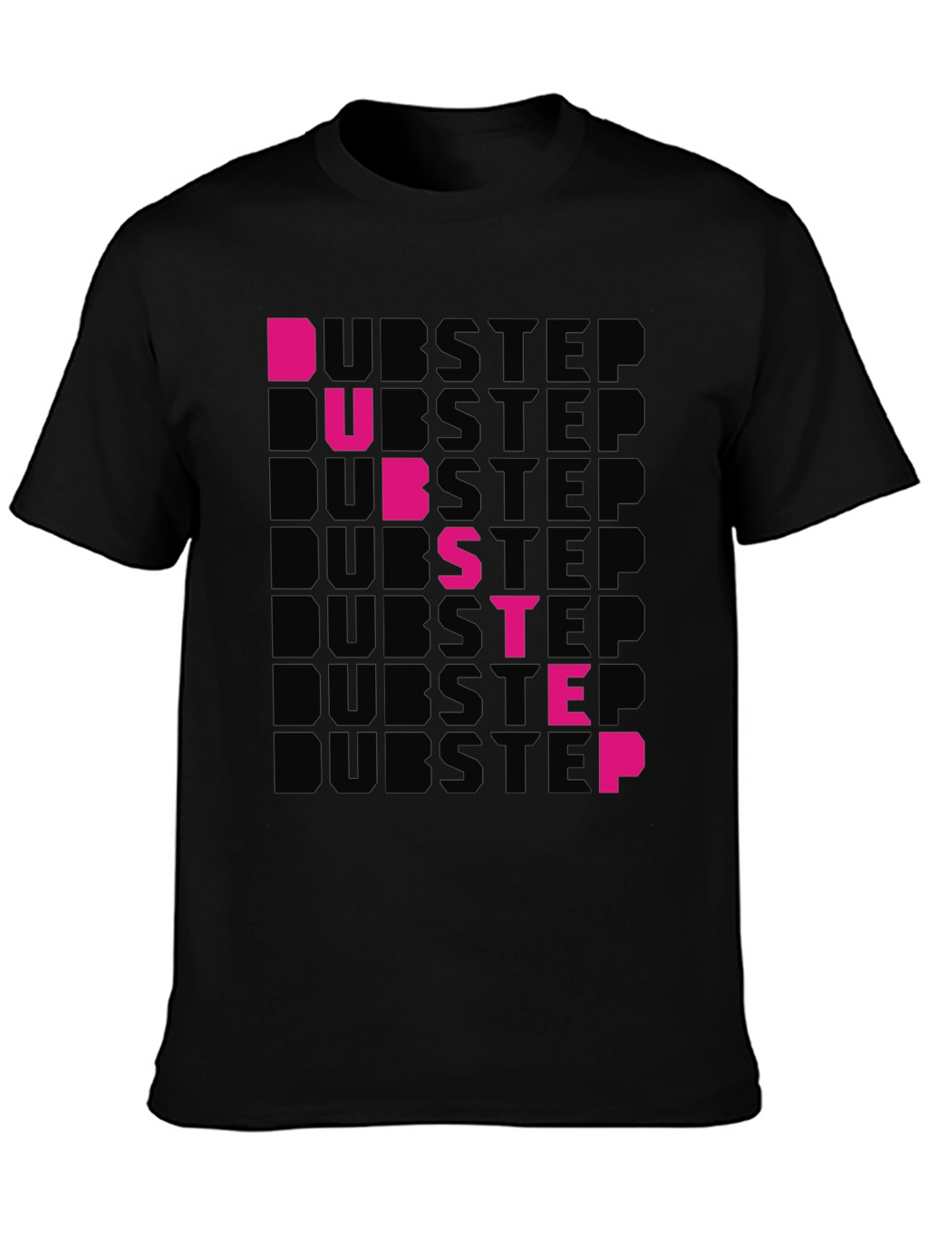 Dubstep Graphic Print Black T-Shirt