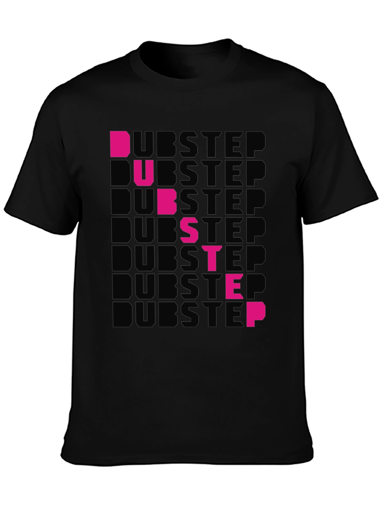 Dubstep Graphic Print Black T-Shirt