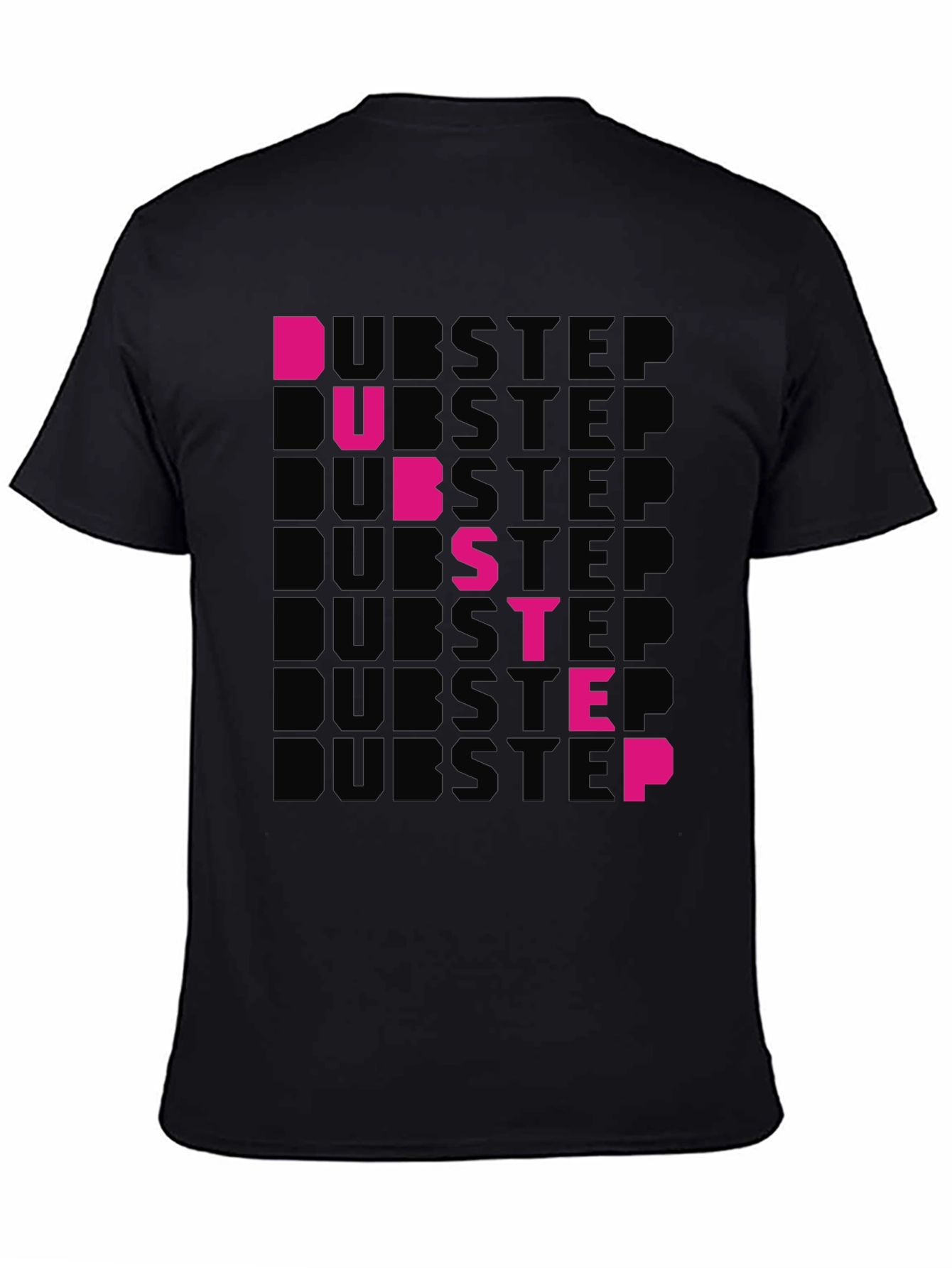 Dubstep Graphic Print Black T-Shirt