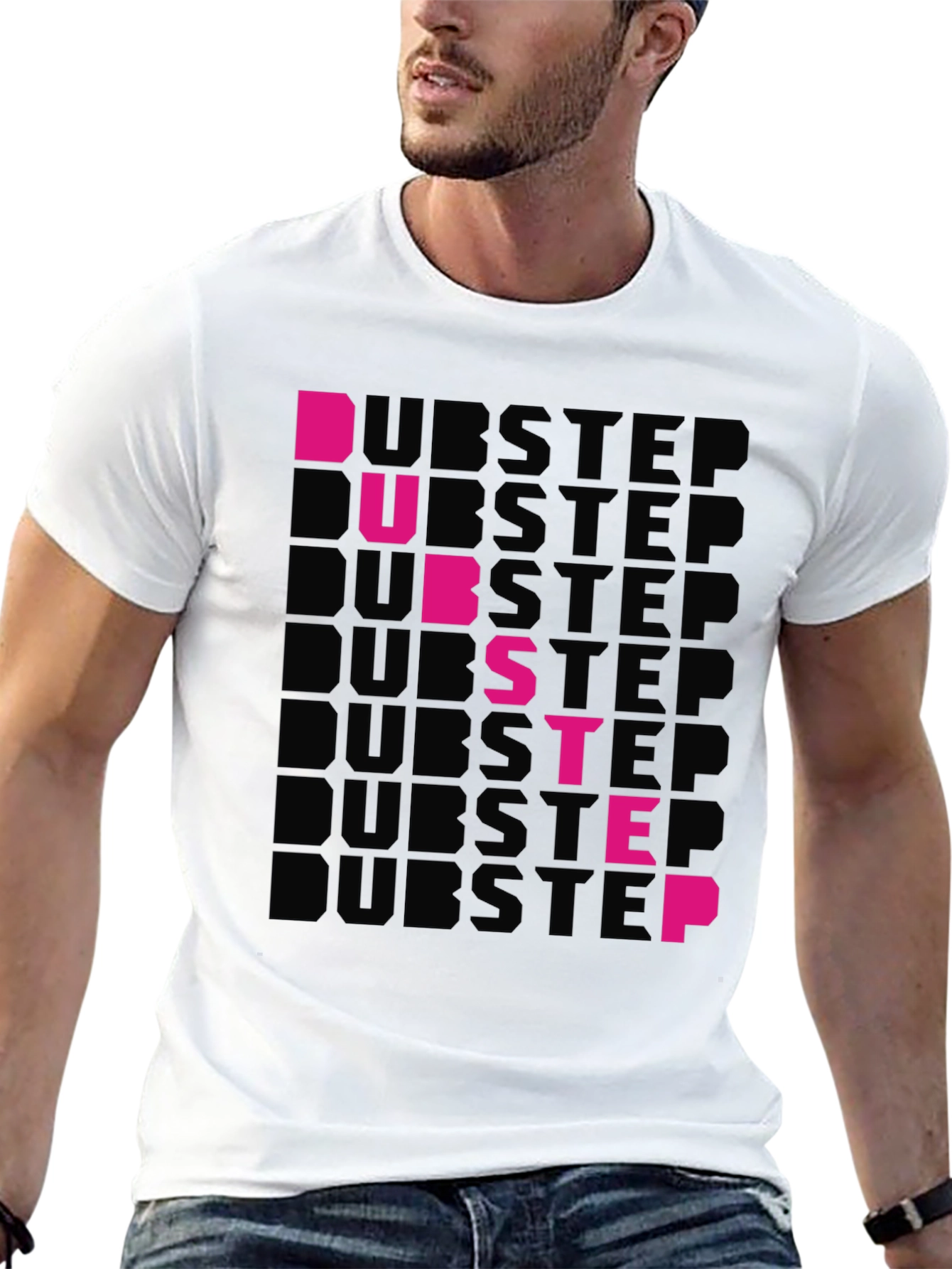 Dubstep Graphic Print Black T-Shirt