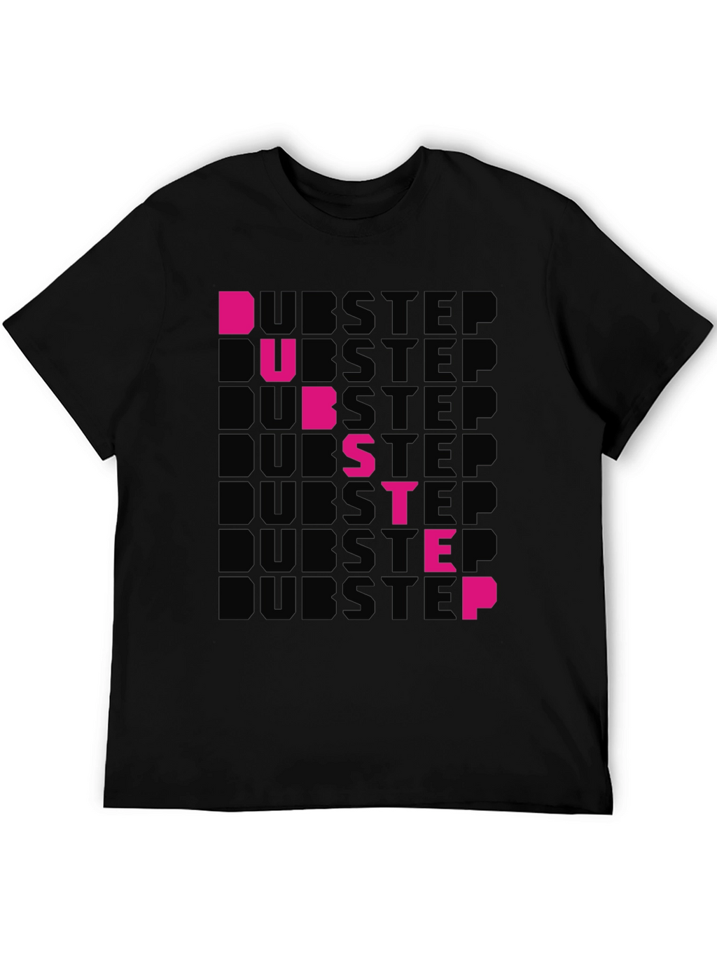 Dubstep Graphic Print Black T-Shirt
