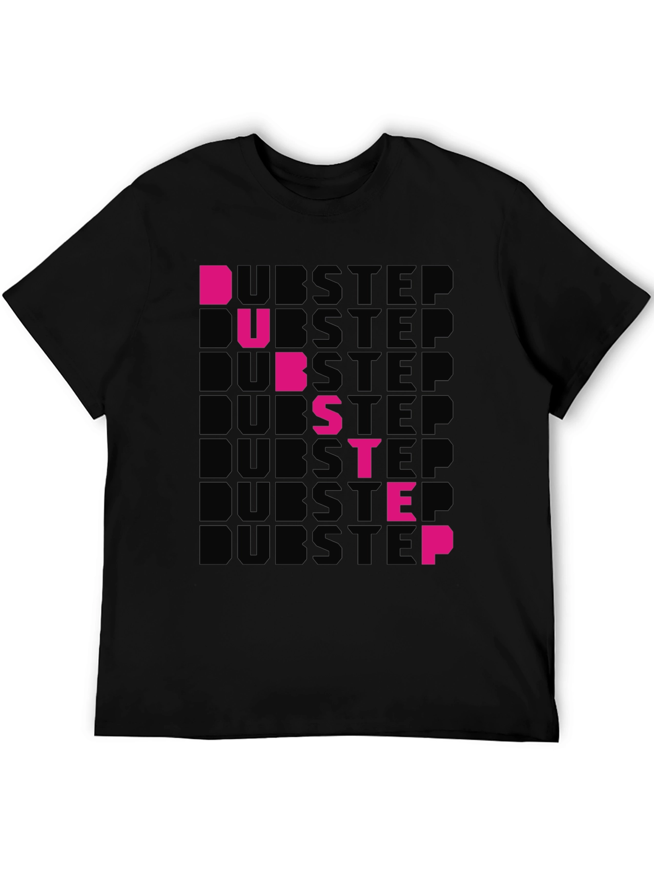 Dubstep Graphic Print Black T-Shirt