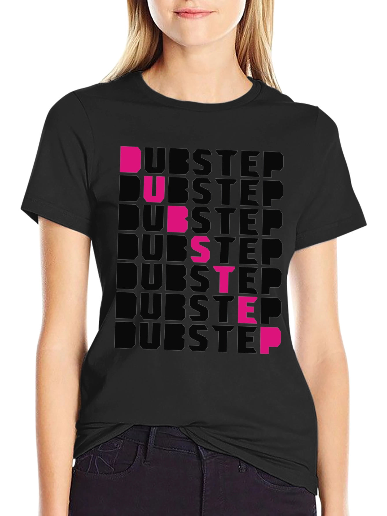 Dubstep Graphic Print Black T-Shirt