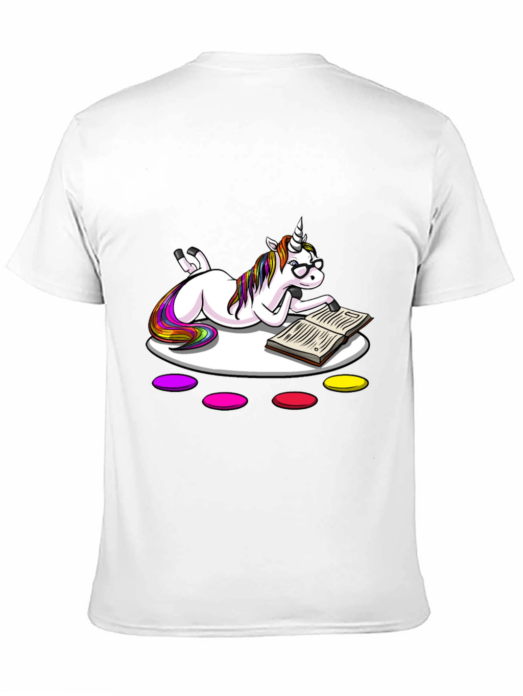 Unicorn Reading Book Black T-Shirt