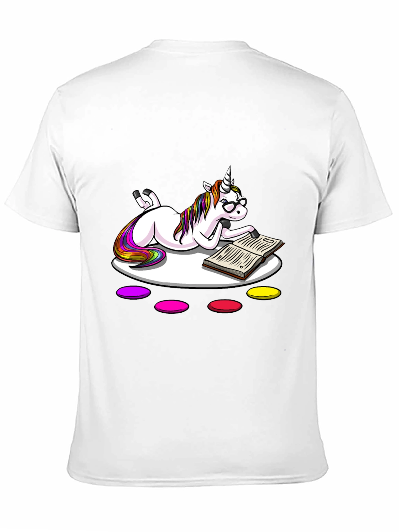 Unicorn Reading Book Black T-Shirt