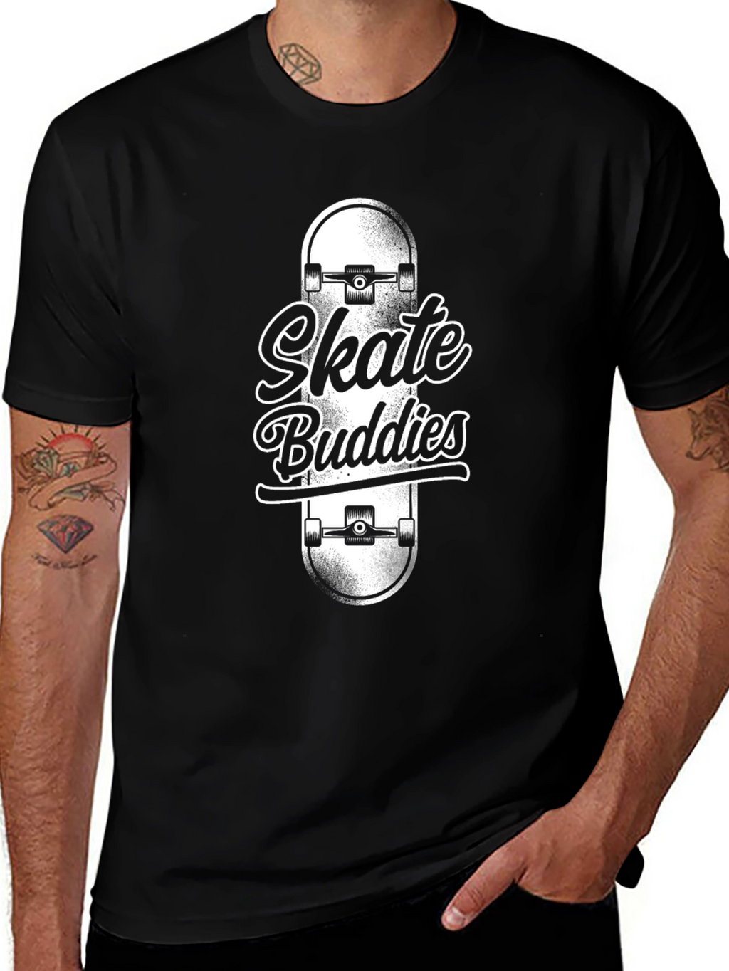 Skate Buddies Black Graphic Tee