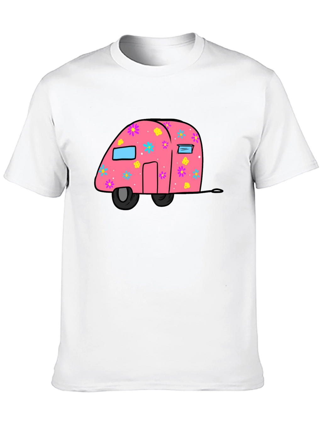 Pink Floral Camper Graphic T-Shirt
