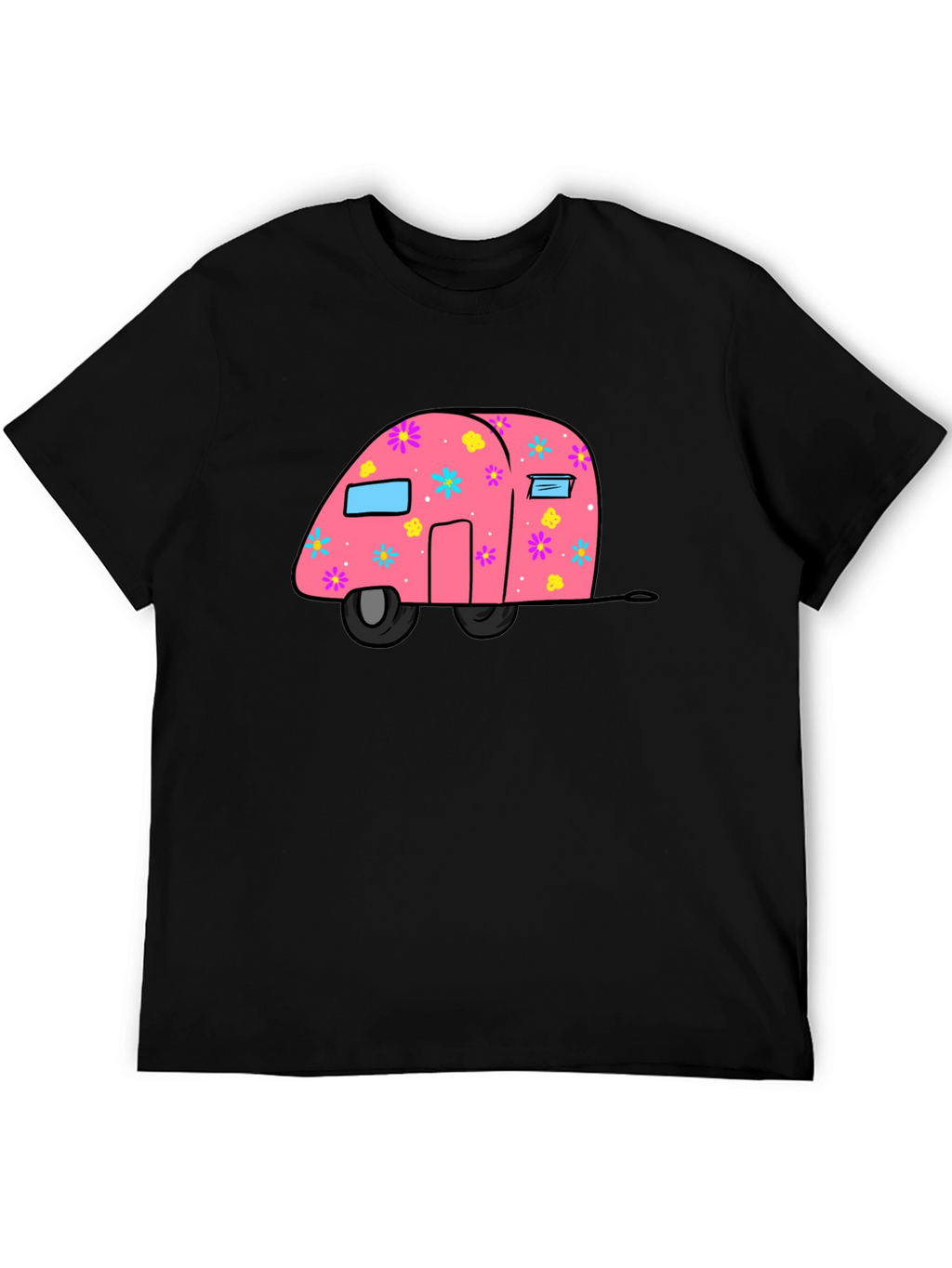 Pink Floral Camper Graphic T-Shirt