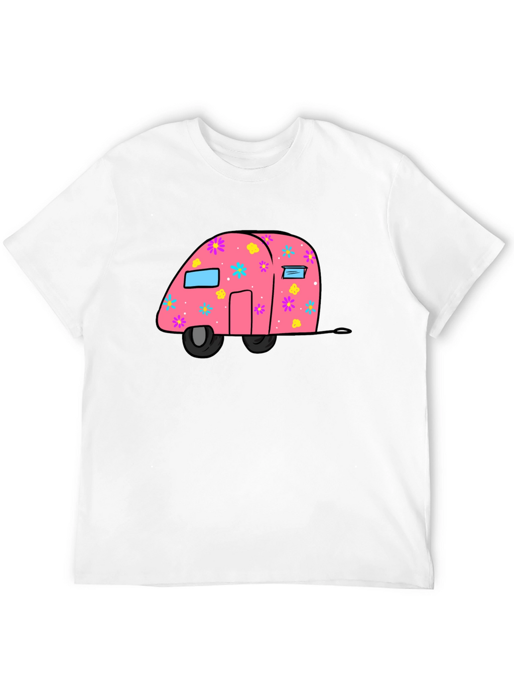 Pink Floral Camper Graphic T-Shirt