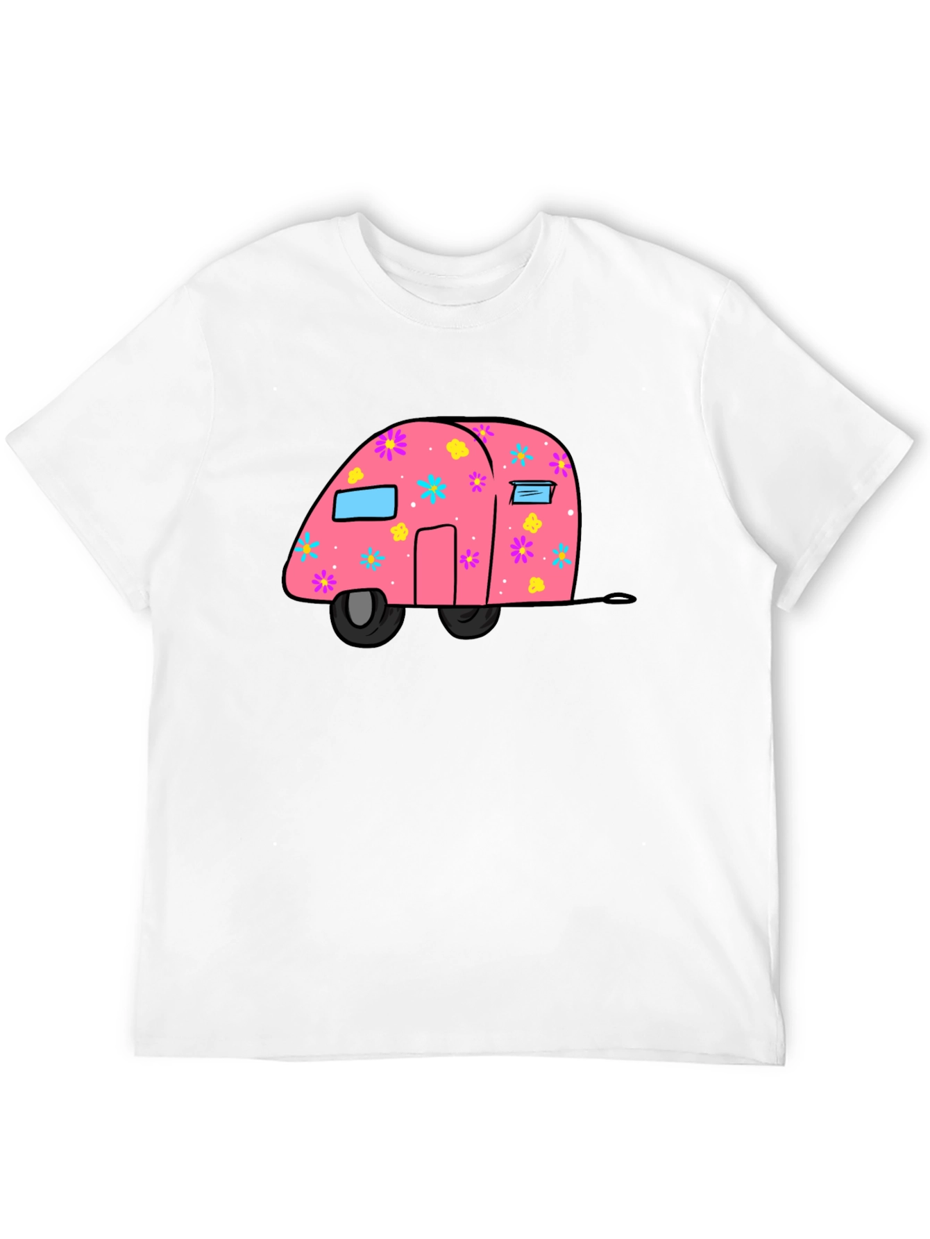 Pink Floral Camper Graphic T-Shirt