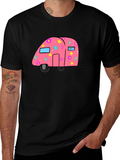 Pink Floral Camper Graphic T-Shirt