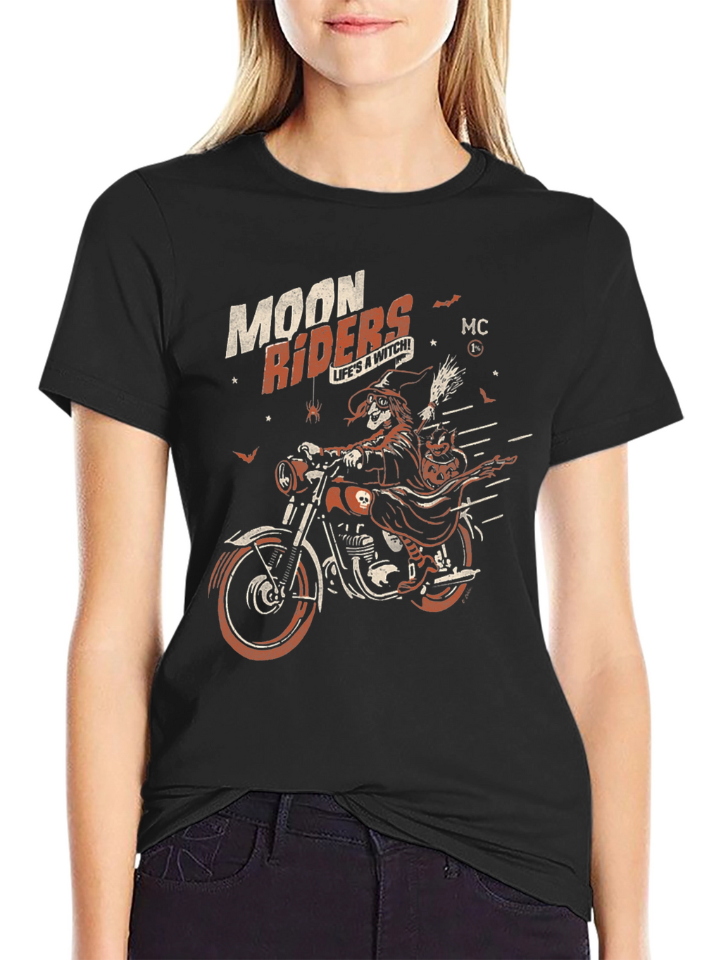 Moon Riders Witch Graphic Black T-Shirt