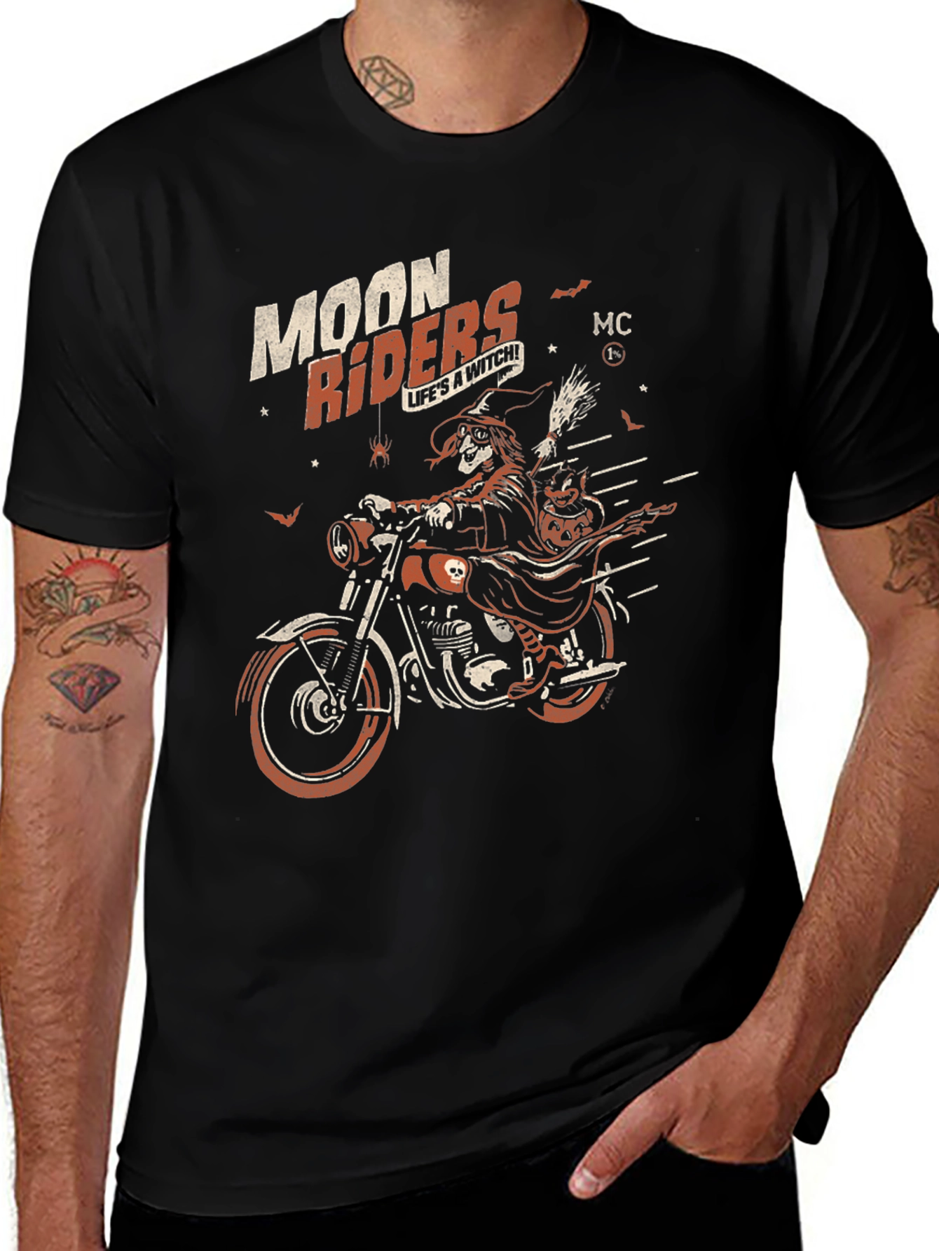 Moon Riders Witch Graphic Black T-Shirt