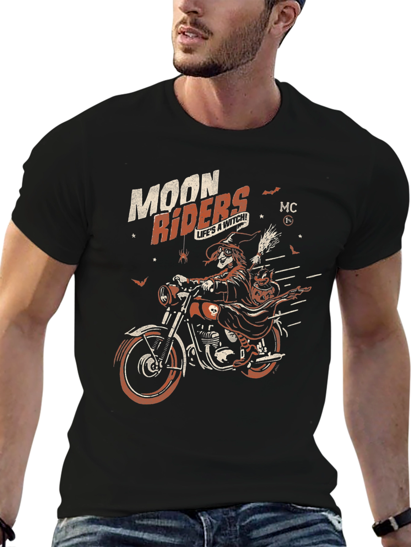 Moon Riders Witch Graphic Black T-Shirt