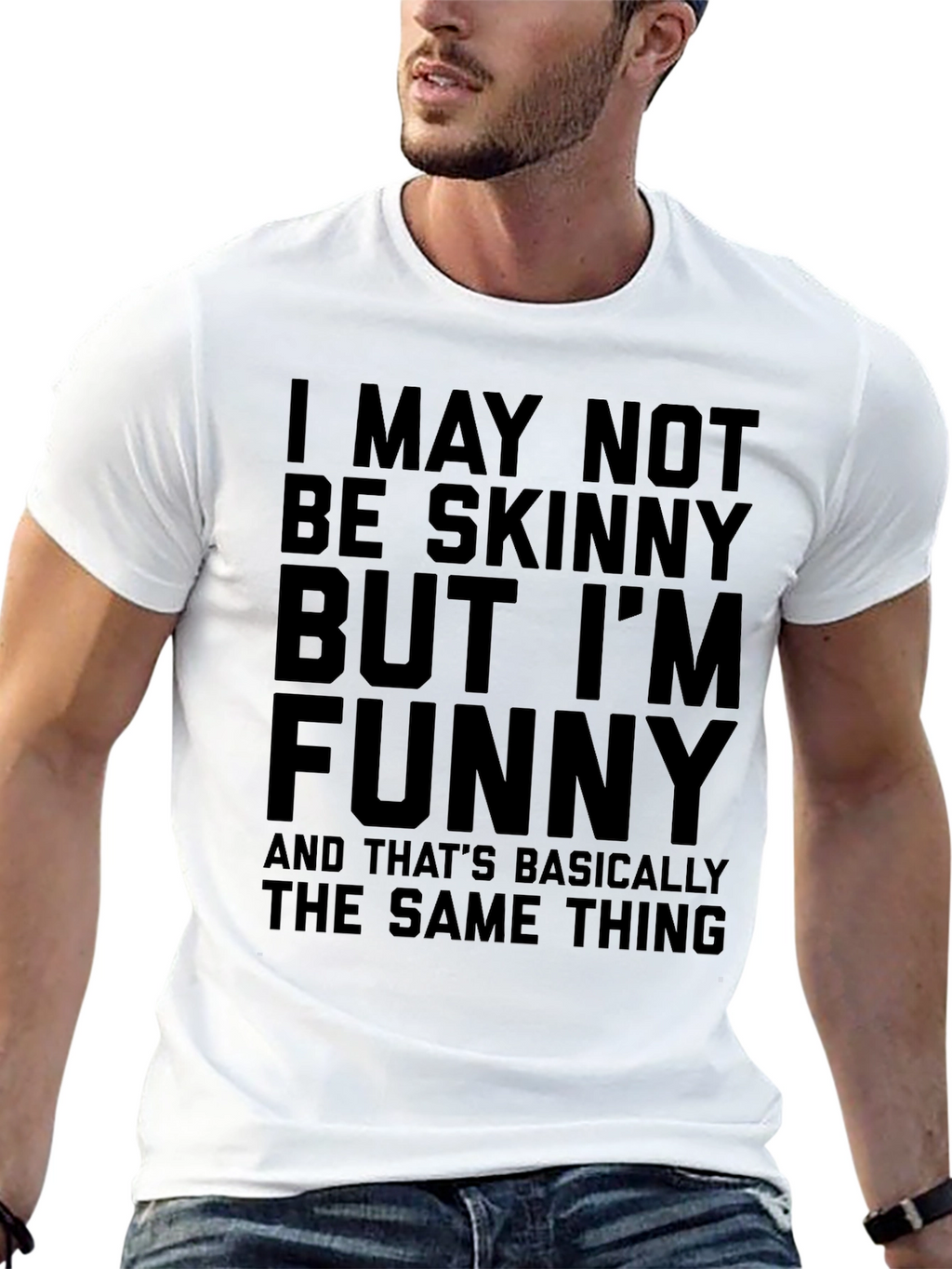 Funny Graphic Tee - Not Skinny But Funny