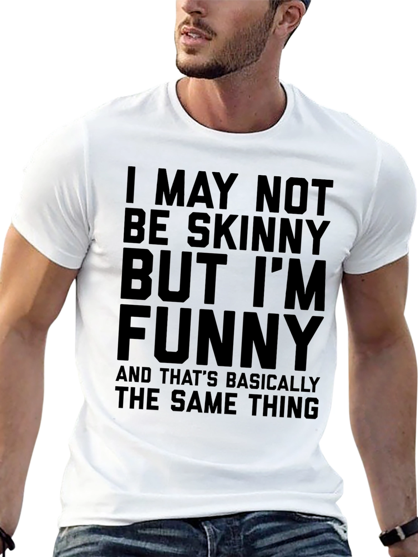 Funny Graphic Tee - Not Skinny But Funny