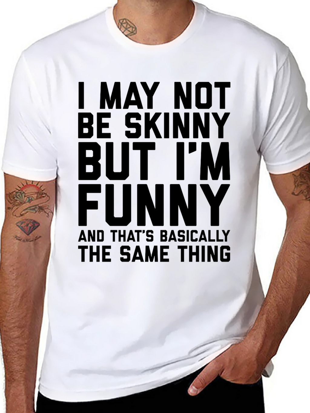 Funny Graphic Tee - Not Skinny But Funny