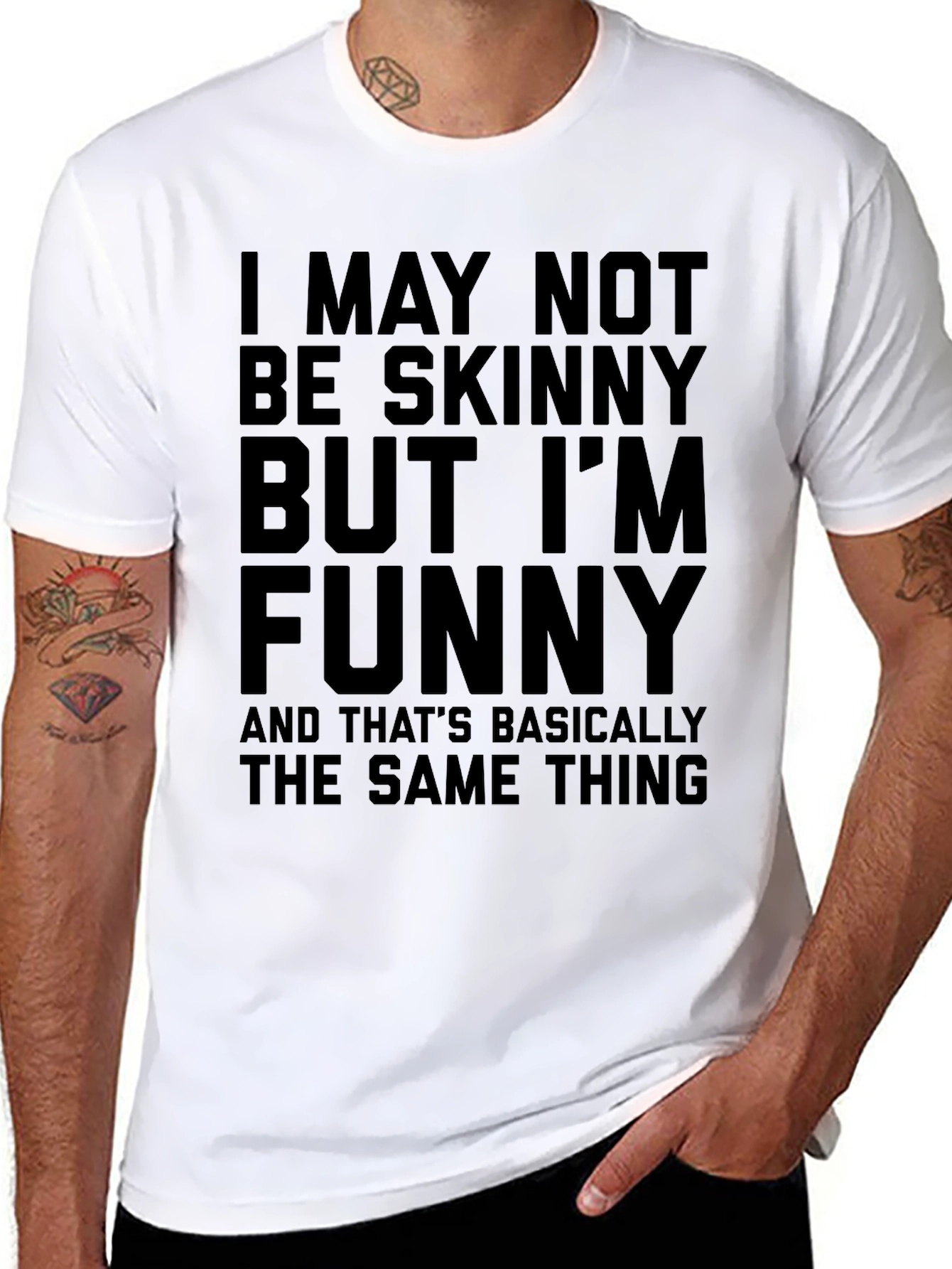 Funny Graphic Tee - Not Skinny But Funny