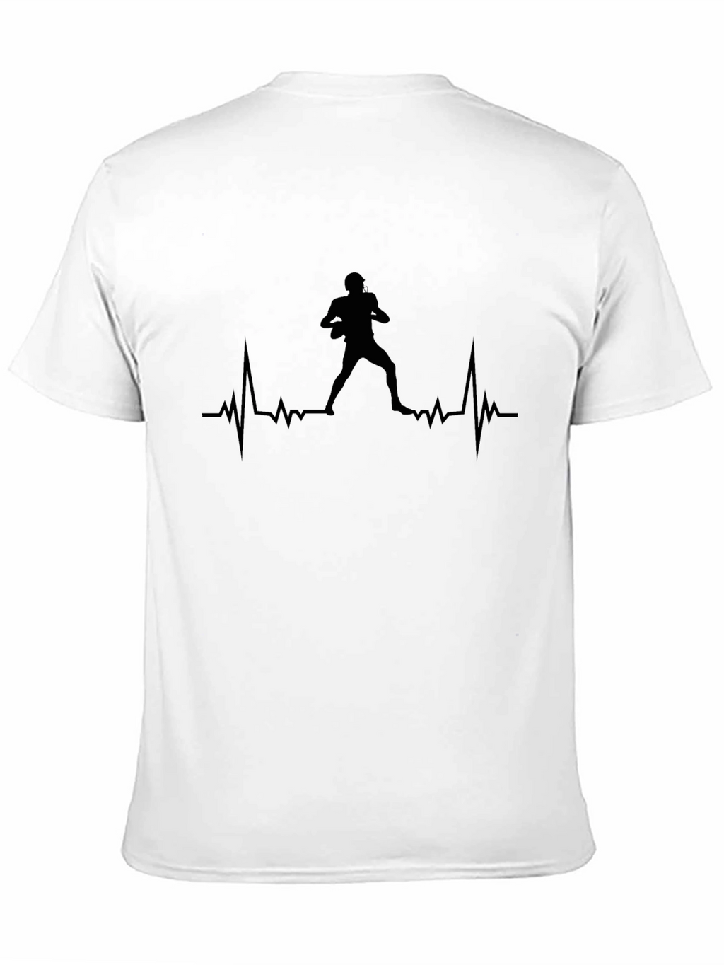 Football Heartbeat T-Shirt - Black Jersey