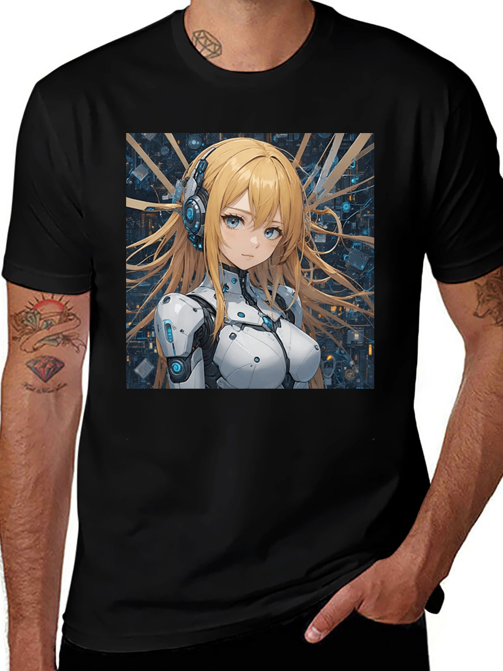 Anime Girl in Tech Suit T-Shirt