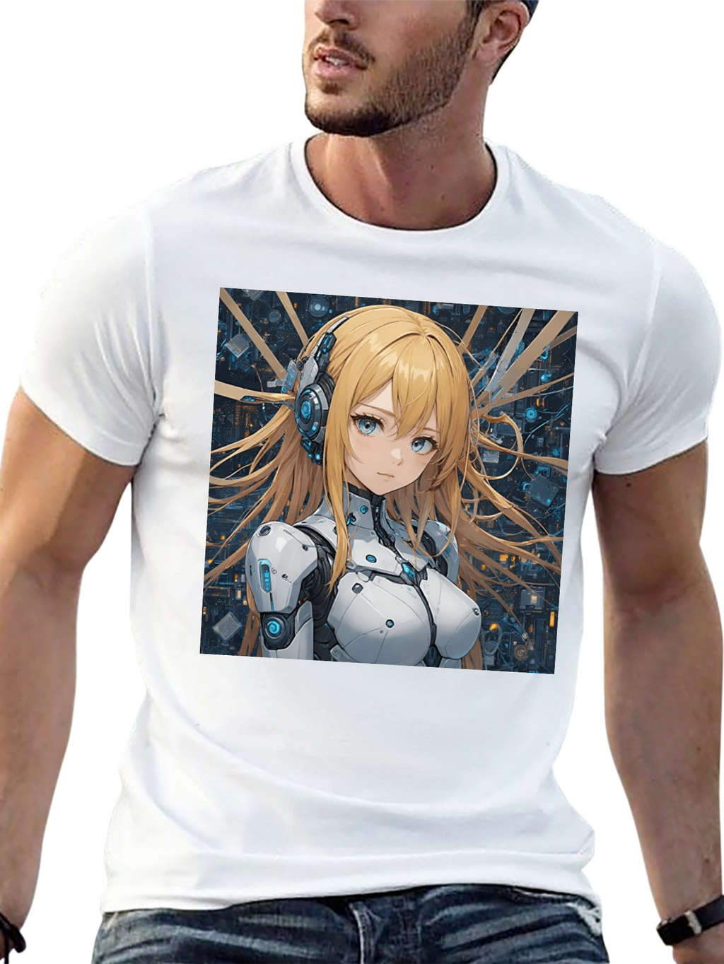 Anime Girl in Tech Suit T-Shirt