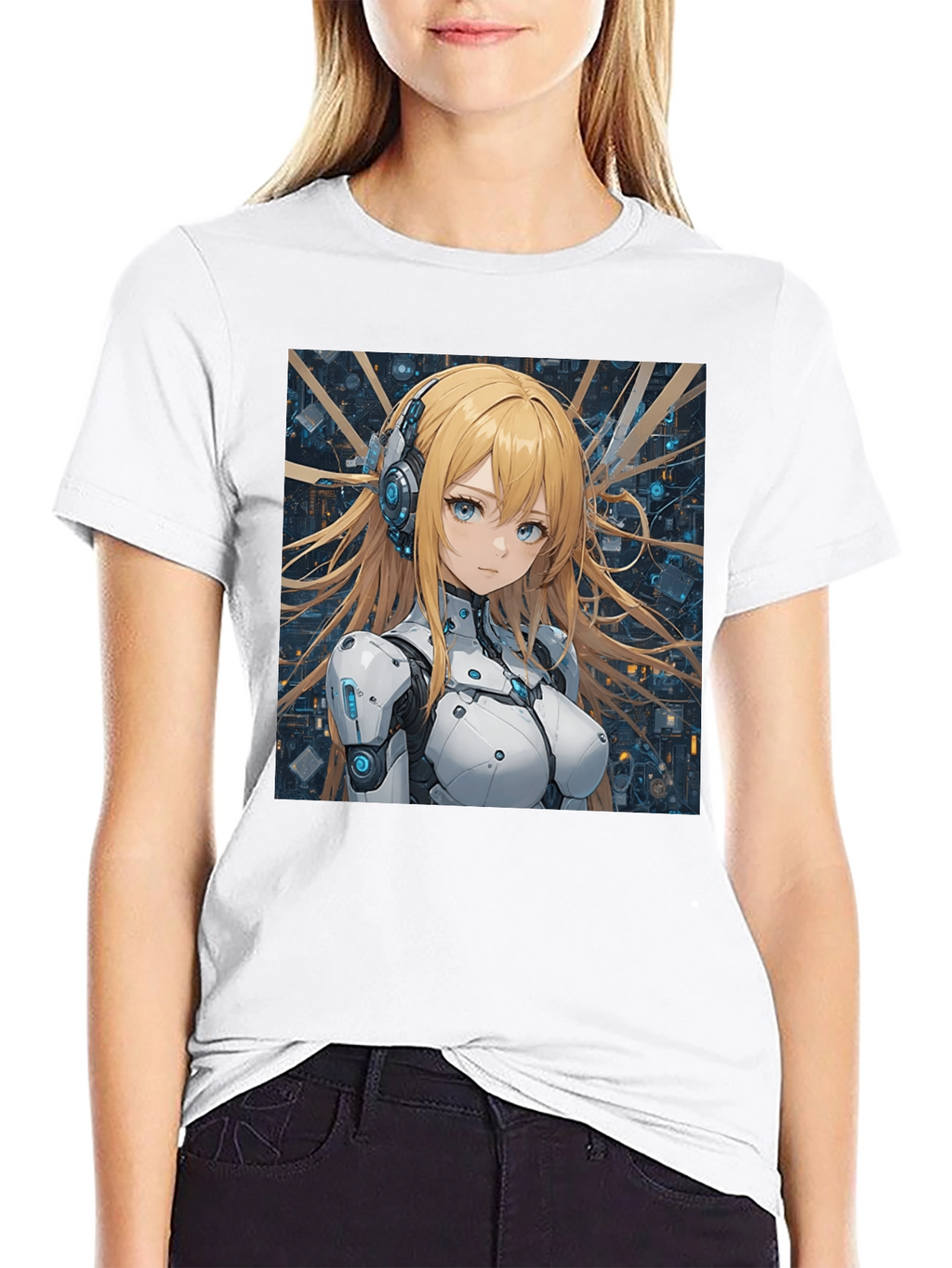 Anime Girl in Tech Suit T-Shirt