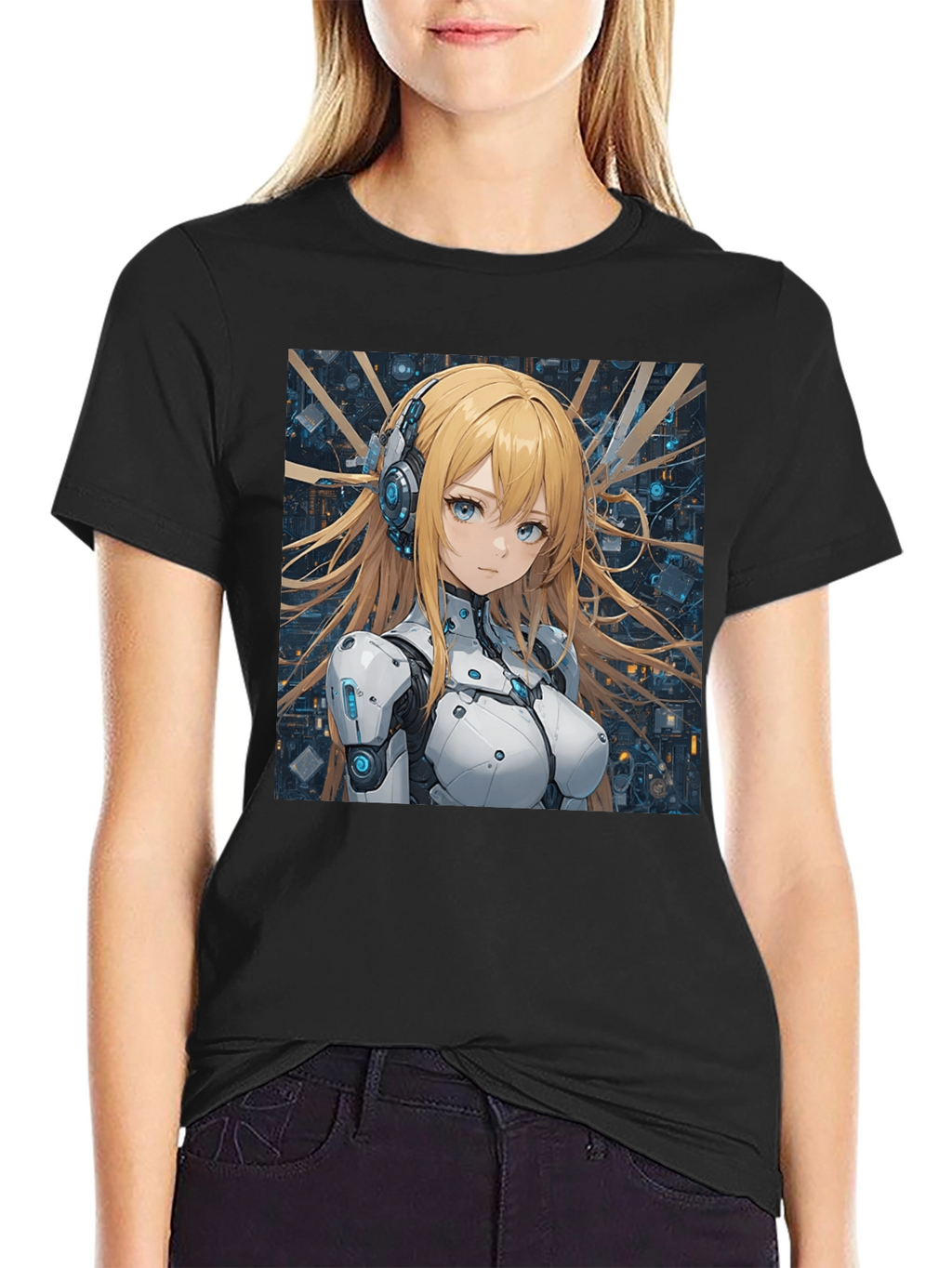 Anime Girl in Tech Suit T-Shirt