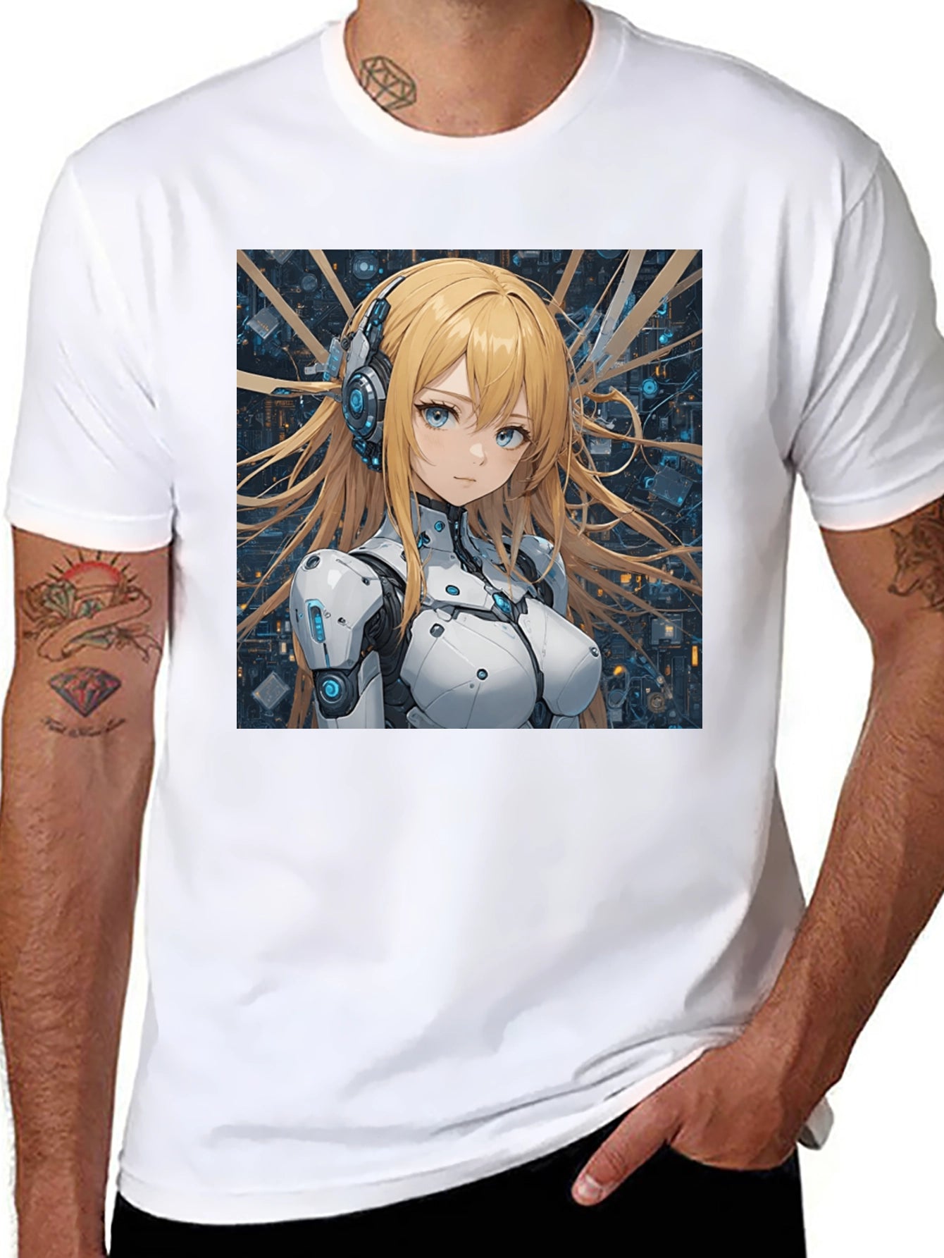 Anime Girl in Tech Suit T-Shirt