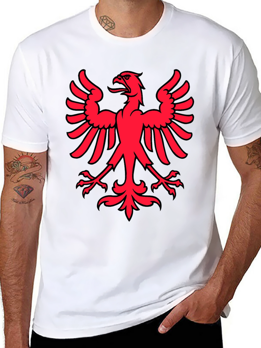 Red Eagle Graphic Black T-Shirt