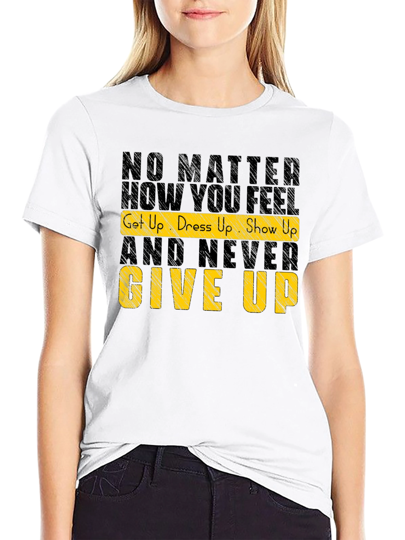 Motivational Graphic Tee: Never Give Up Shirt