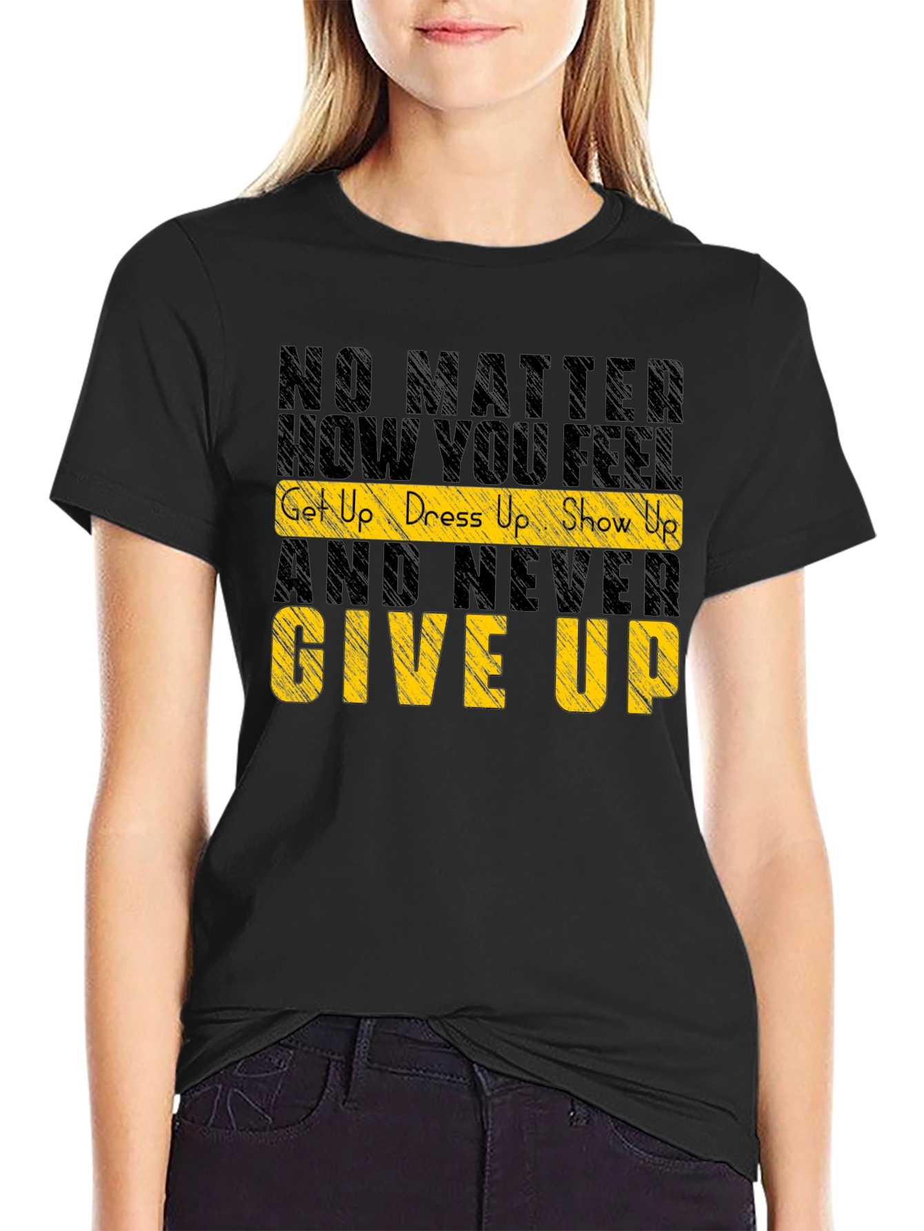 Motivational Graphic Tee: Never Give Up Shirt