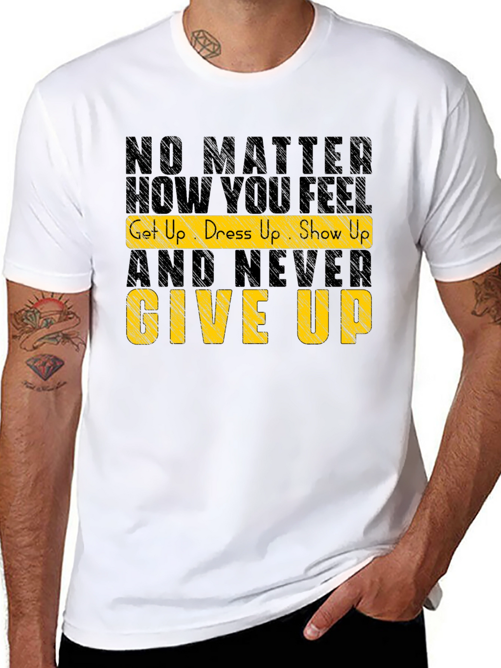 Motivational Graphic Tee: Never Give Up Shirt
