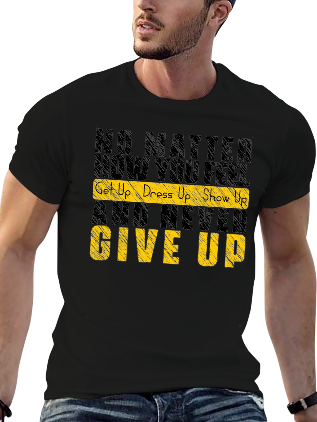 Motivational Graphic Tee: Never Give Up Shirt