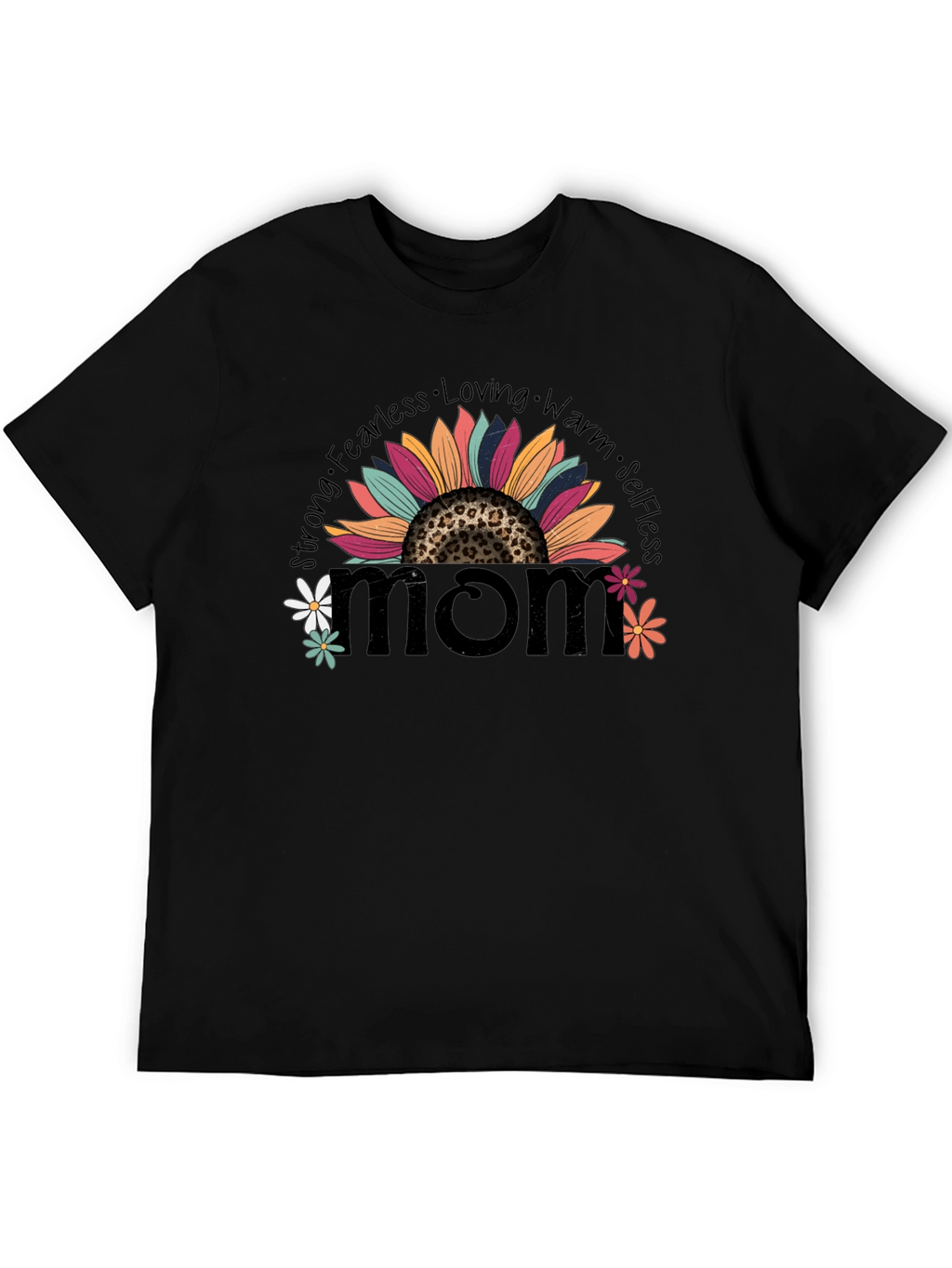 Mom Sunflower Graphic Tee - Strong Fearless Loving