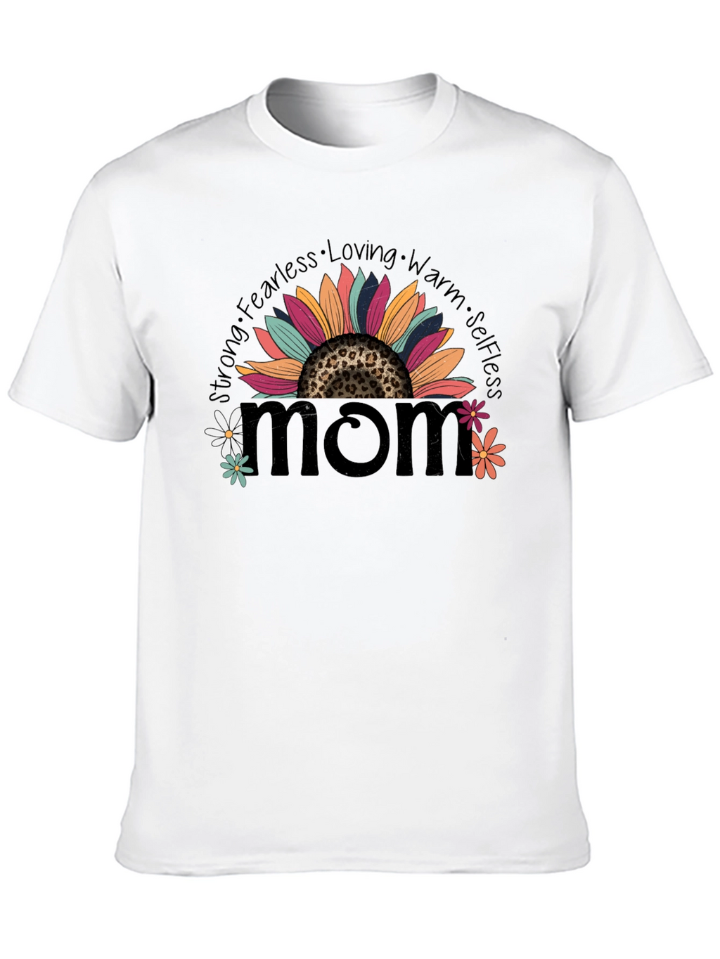 Mom Sunflower Graphic Tee - Strong Fearless Loving