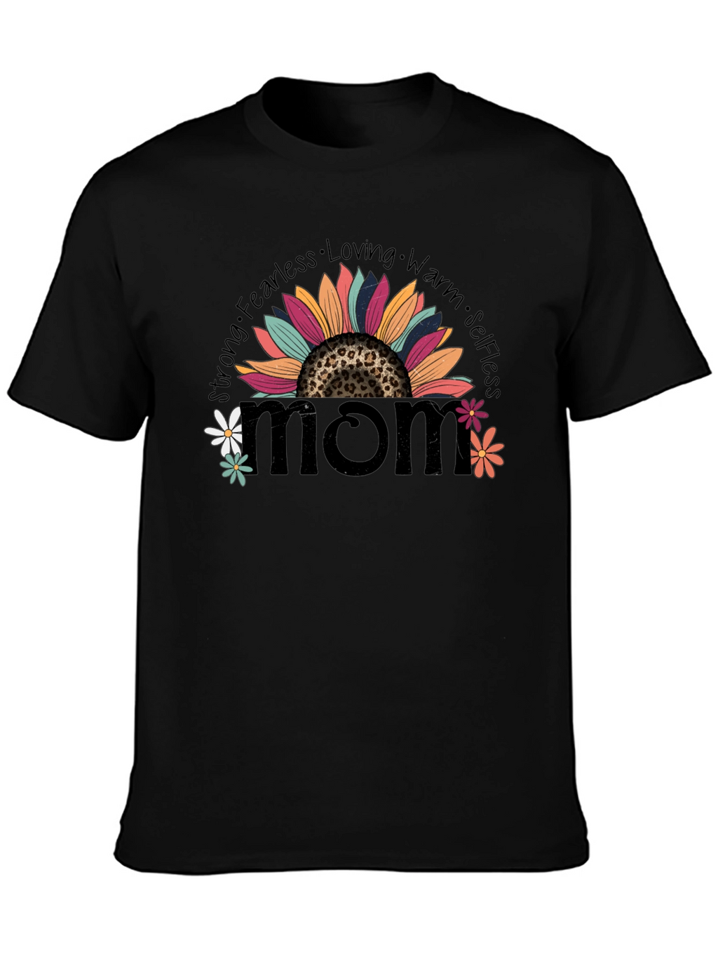Mom Sunflower Graphic Tee - Strong Fearless Loving