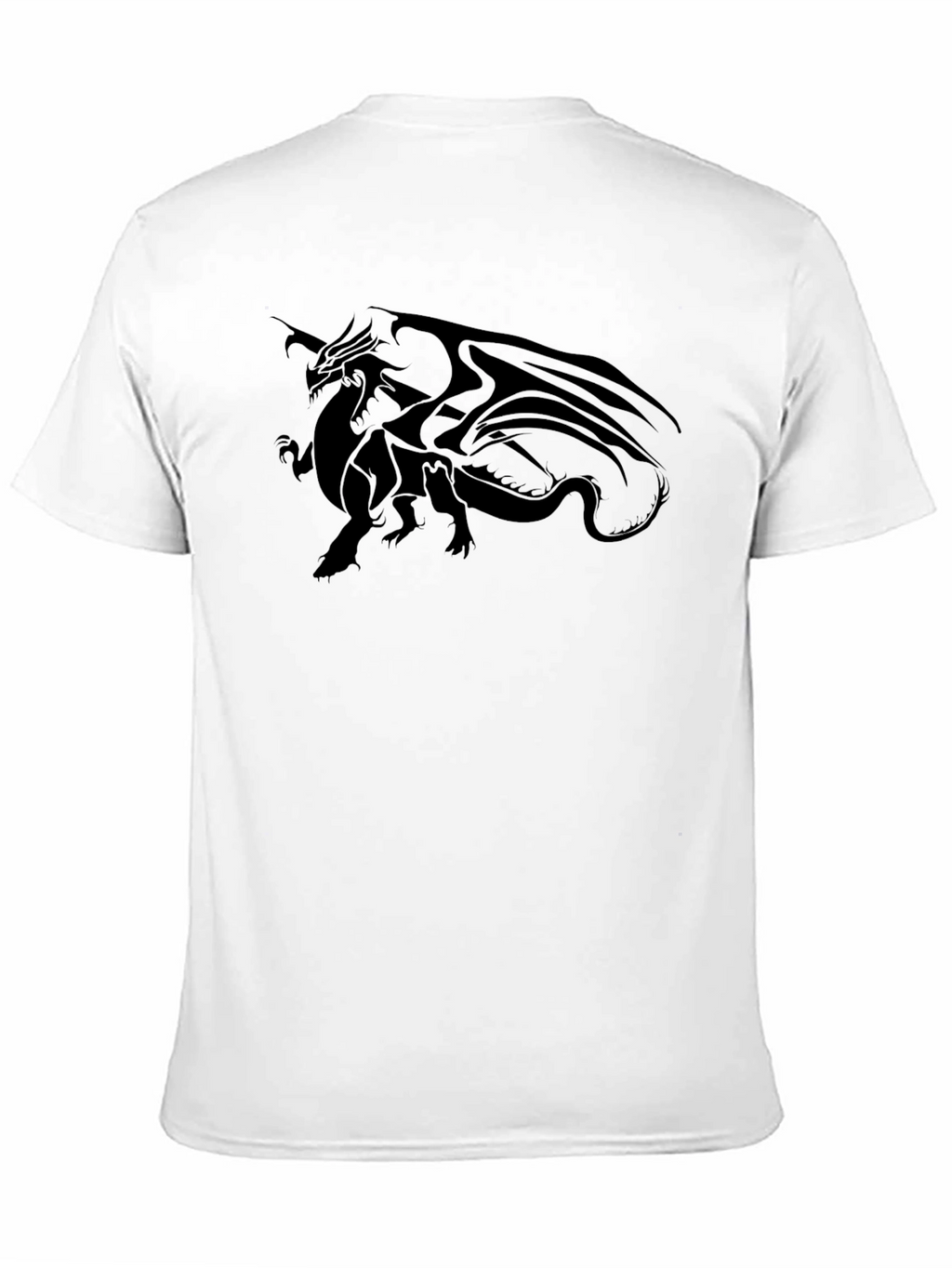 Dragon Graphic Tee - Black Cotton Casual T-Shirt