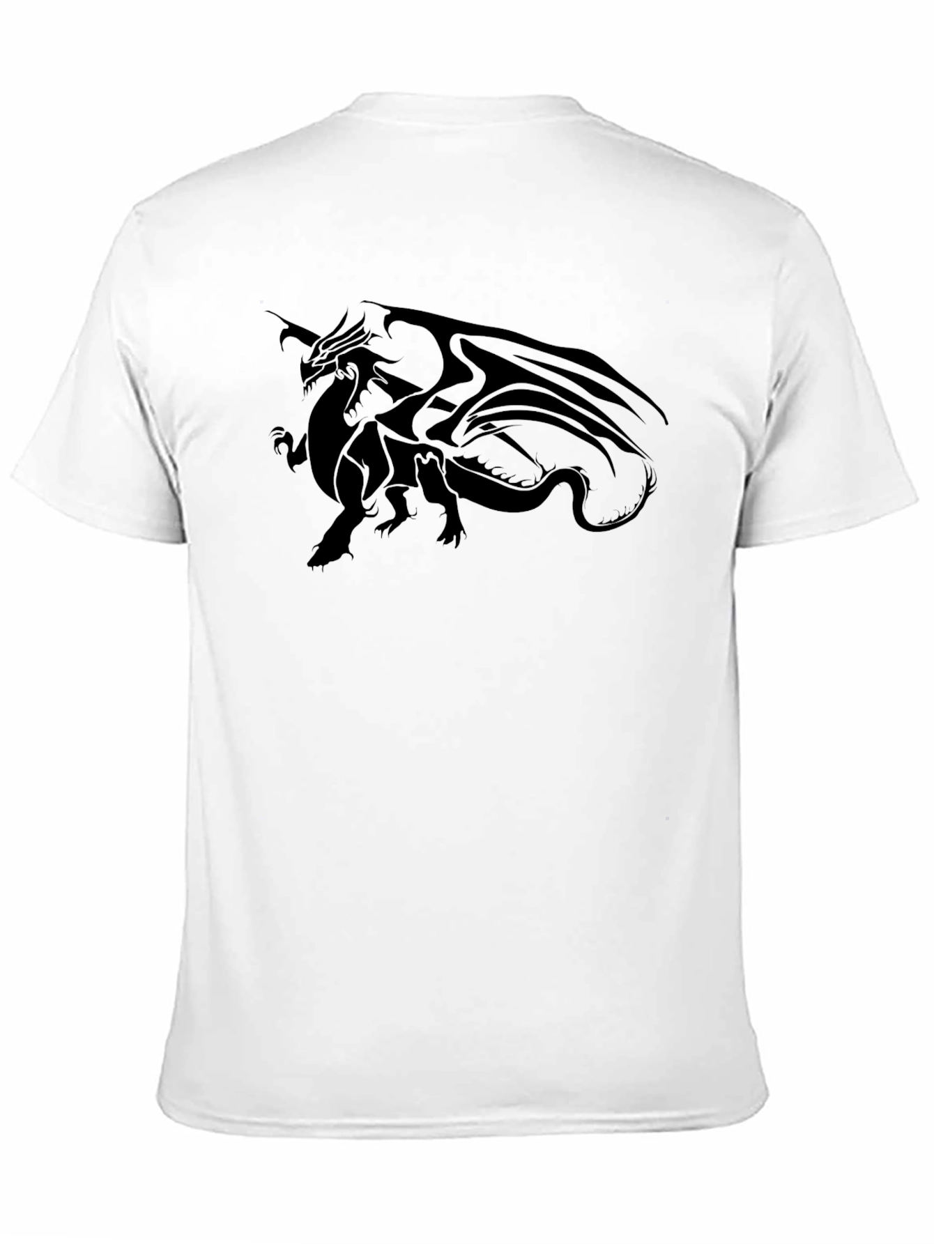 Dragon Graphic Tee - Black Cotton Casual T-Shirt