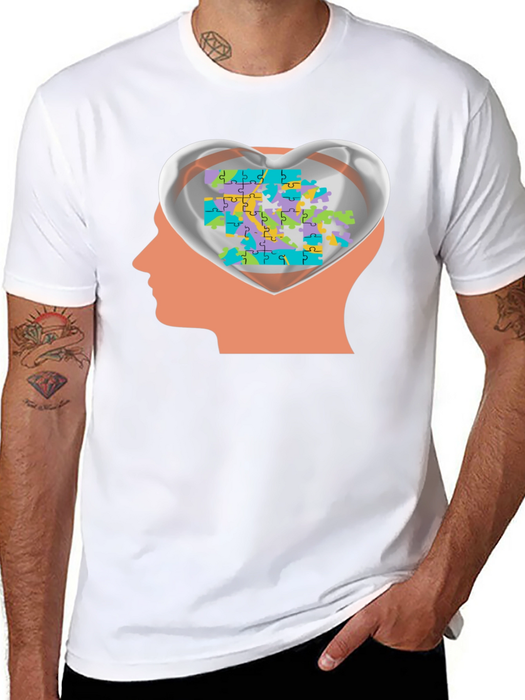 Autism Awareness Puzzle Heart Mind T-Shirt