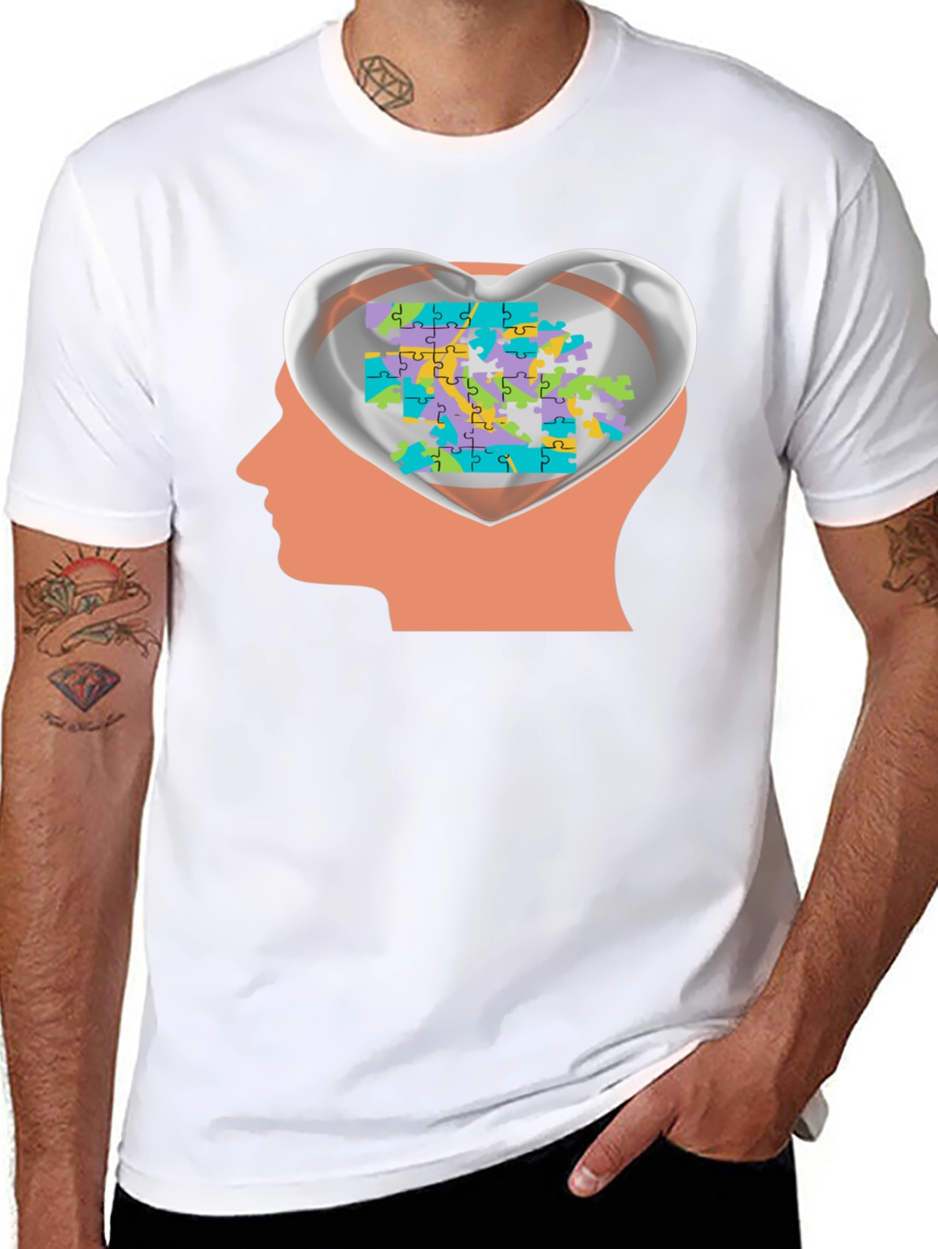 Autism Awareness Puzzle Heart Mind T-Shirt