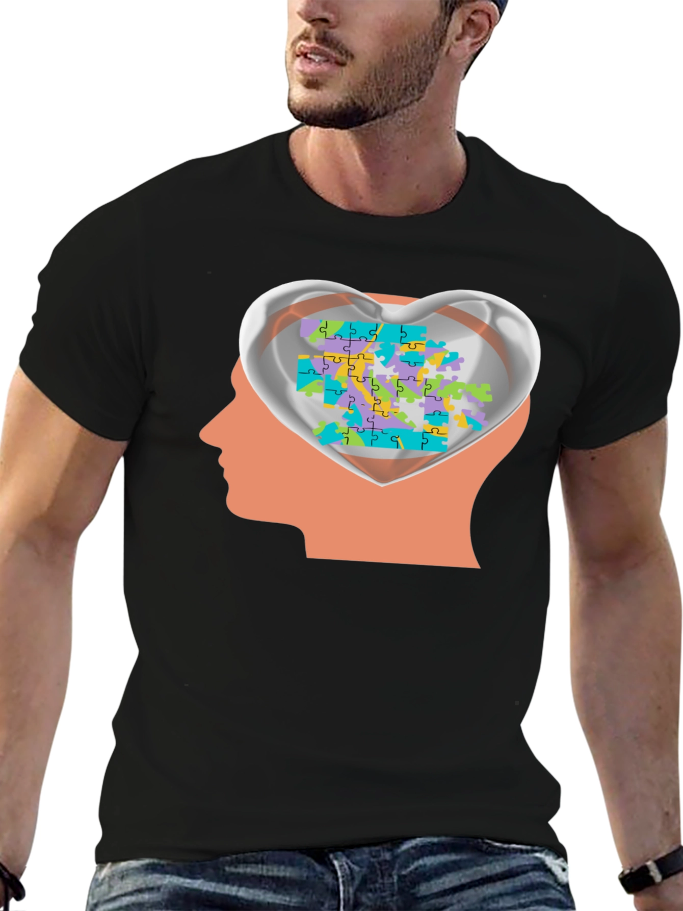 Autism Awareness Puzzle Heart Mind T-Shirt
