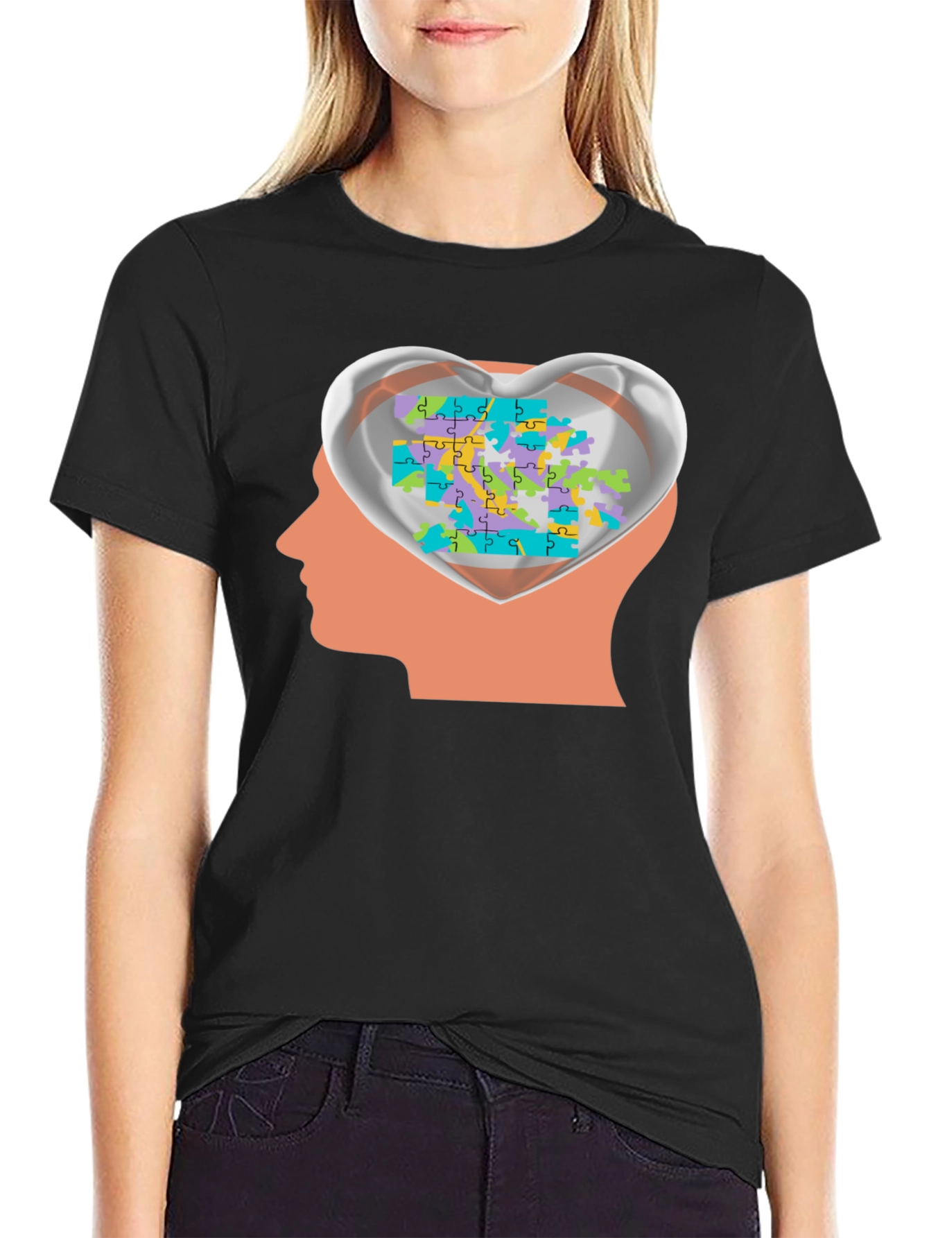 Autism Awareness Puzzle Heart Mind T-Shirt