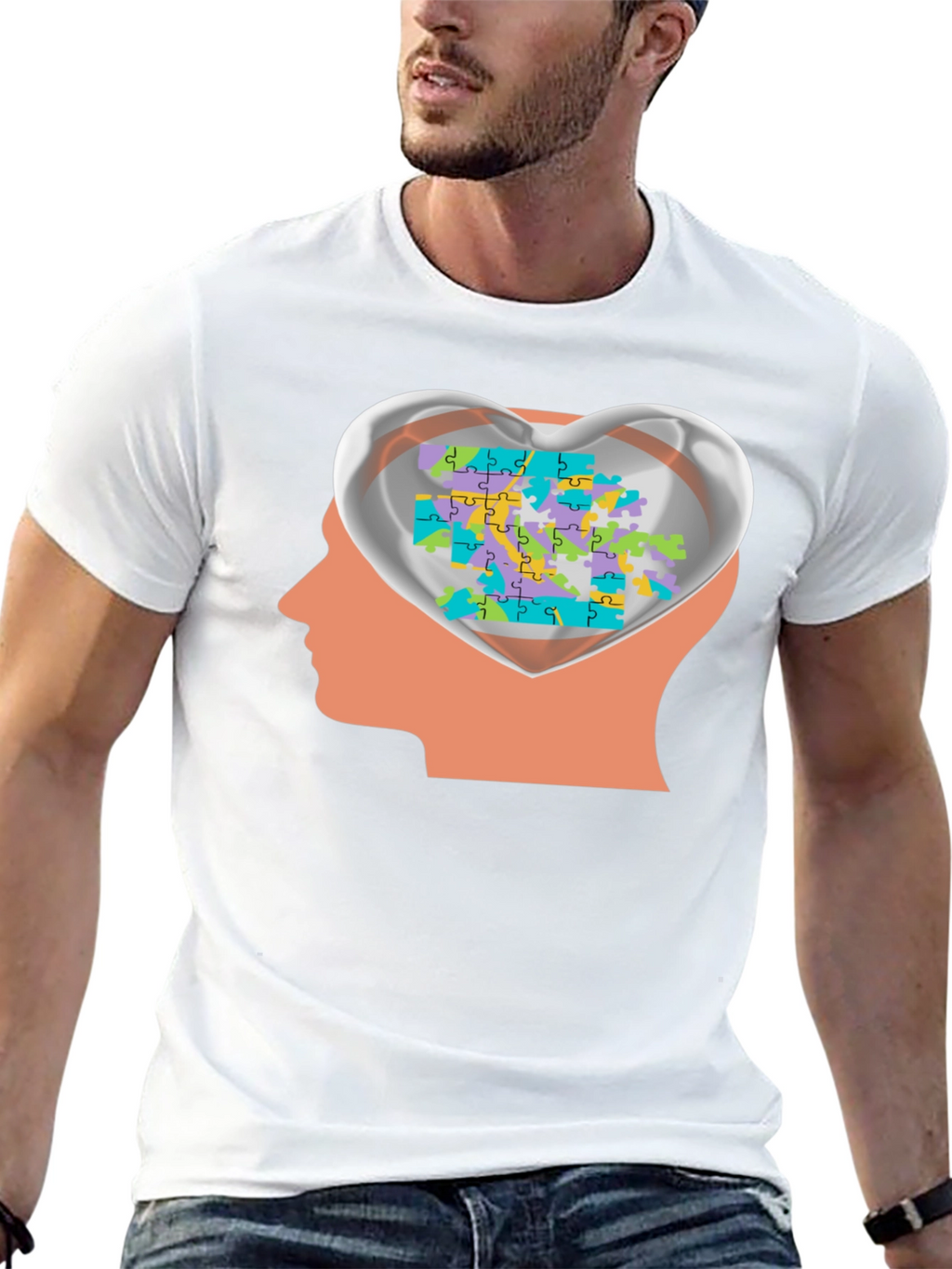 Autism Awareness Puzzle Heart Mind T-Shirt