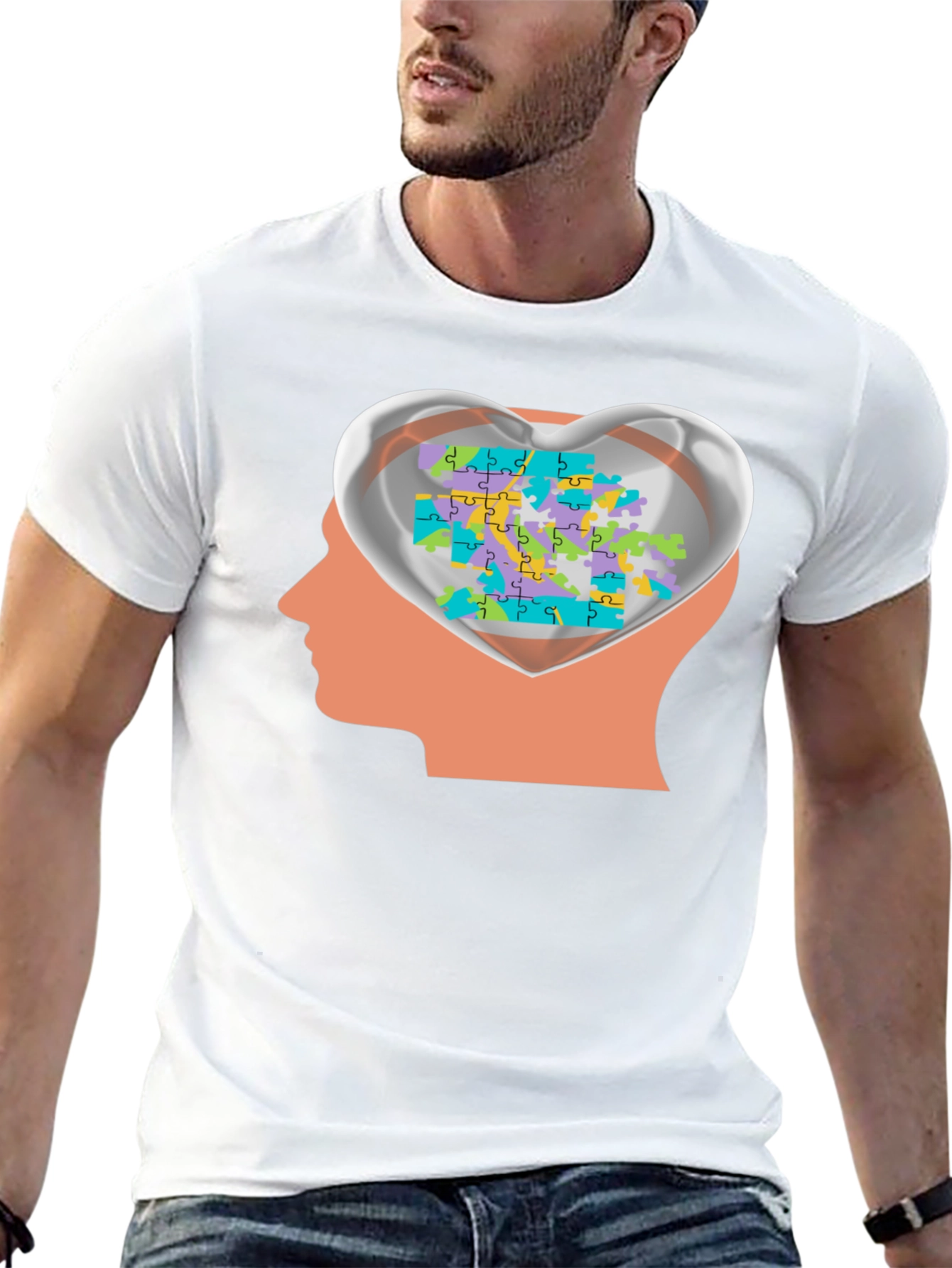 Autism Awareness Puzzle Heart Mind T-Shirt