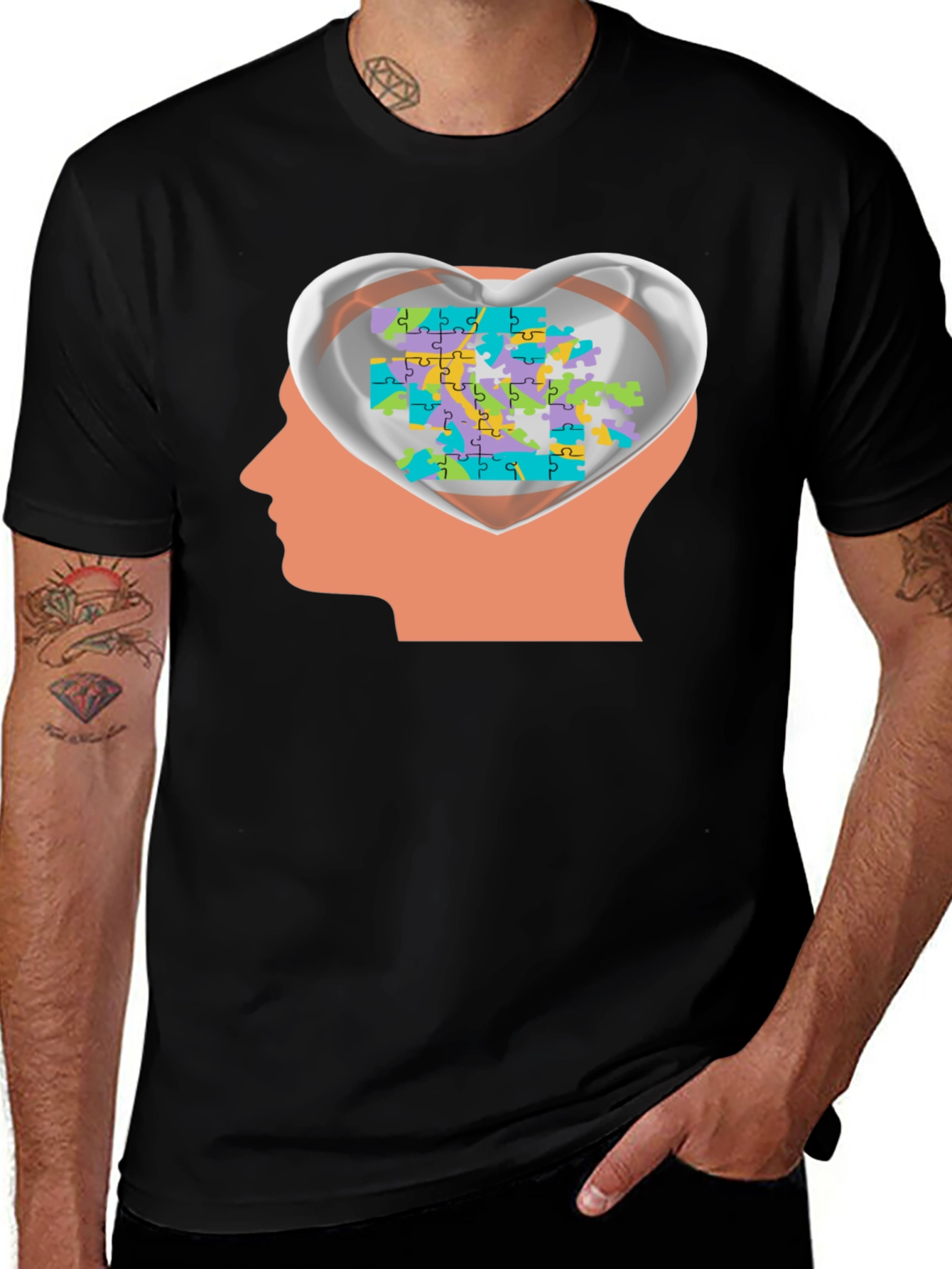 Autism Awareness Puzzle Heart Mind T-Shirt