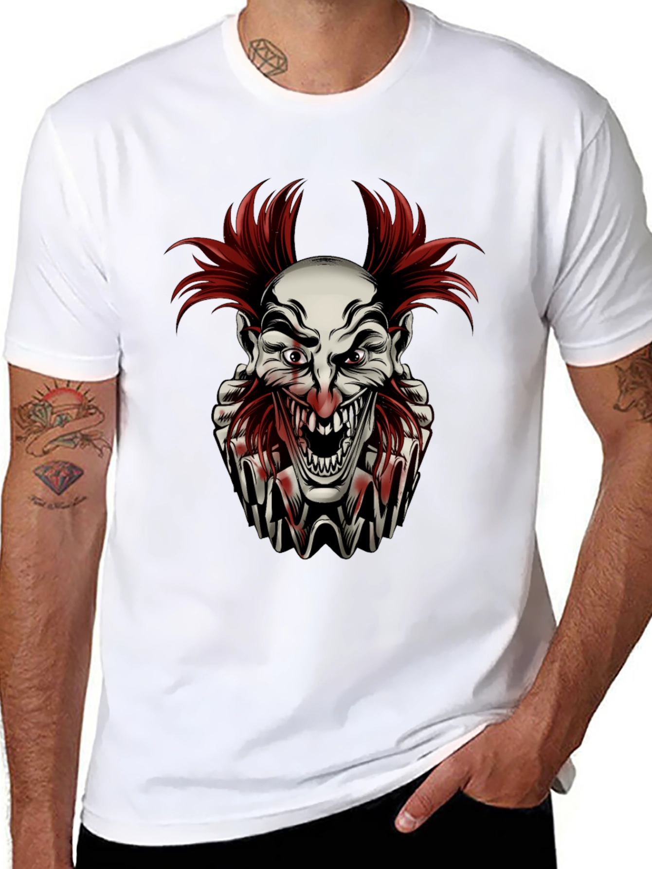Horror Clown Graphic T-Shirt - Mens Black Tee