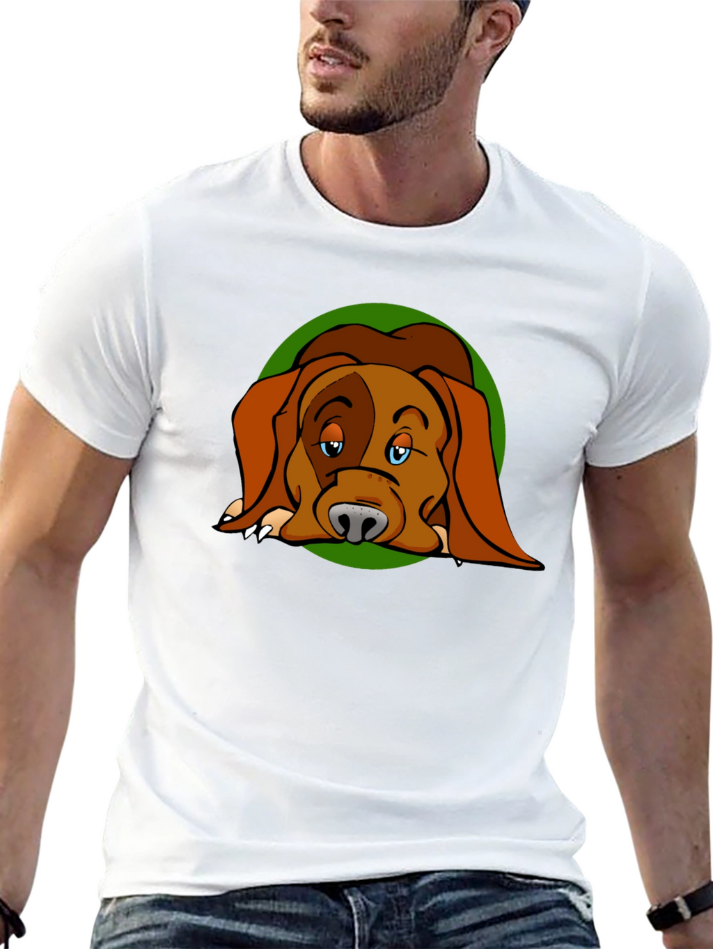 Dog Cartoon Graphic Black T-Shirt