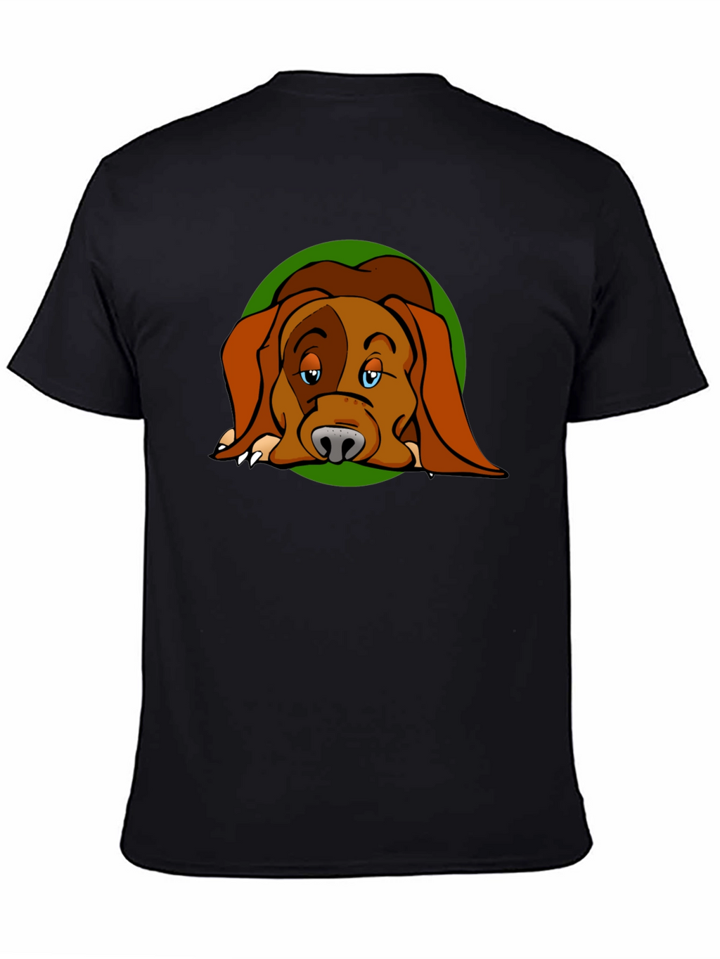 Dog Cartoon Graphic Black T-Shirt