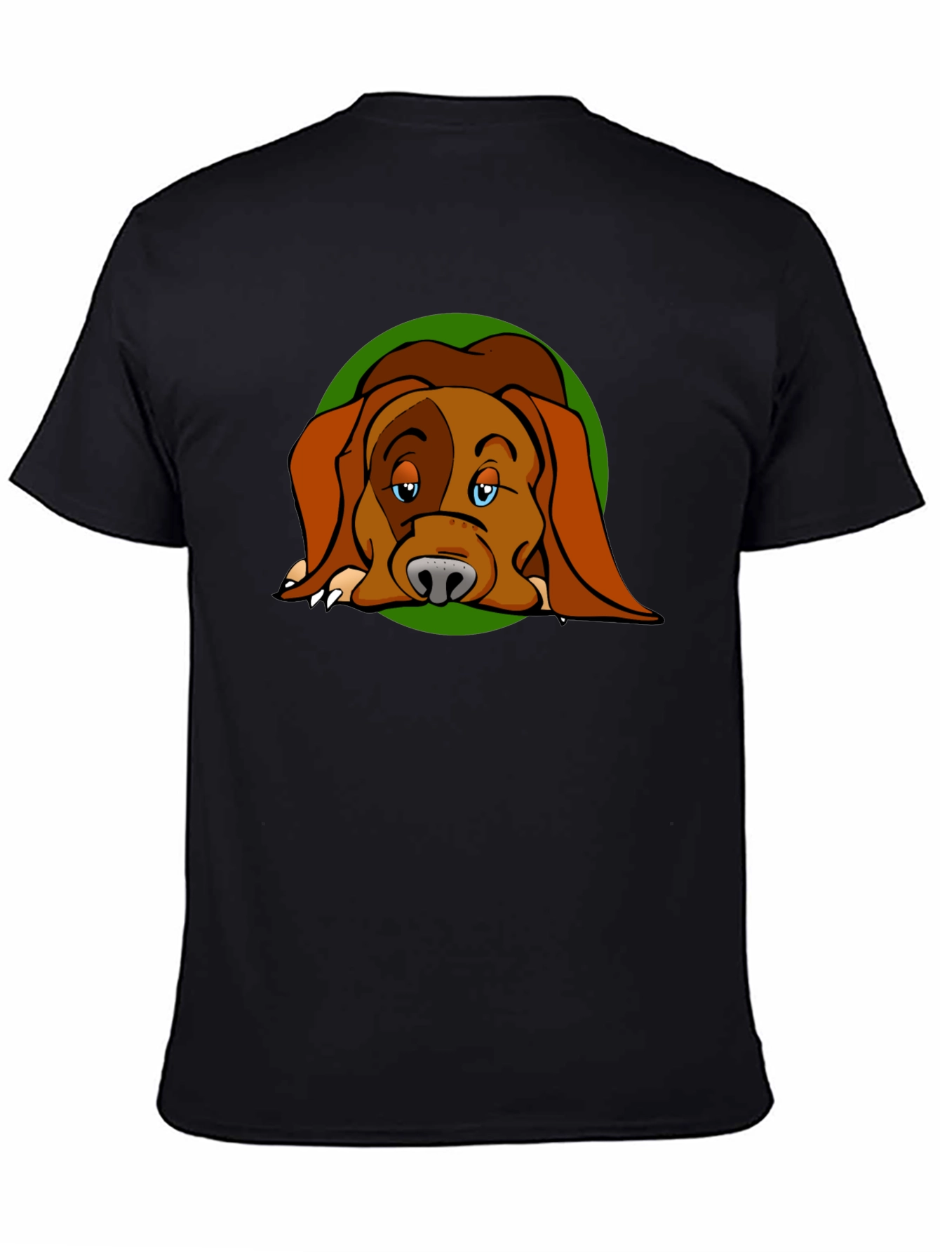 Dog Cartoon Graphic Black T-Shirt