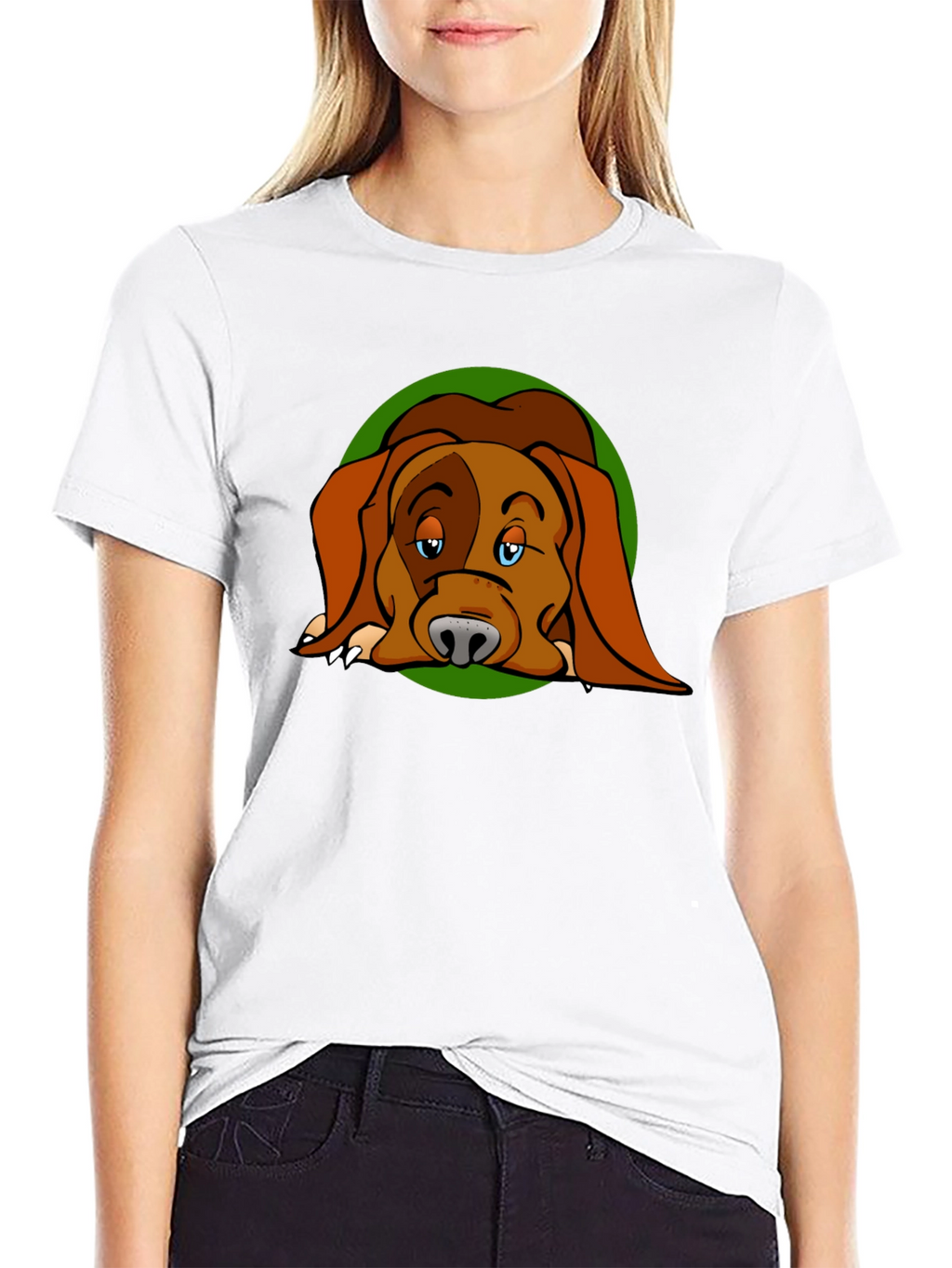 Dog Cartoon Graphic Black T-Shirt
